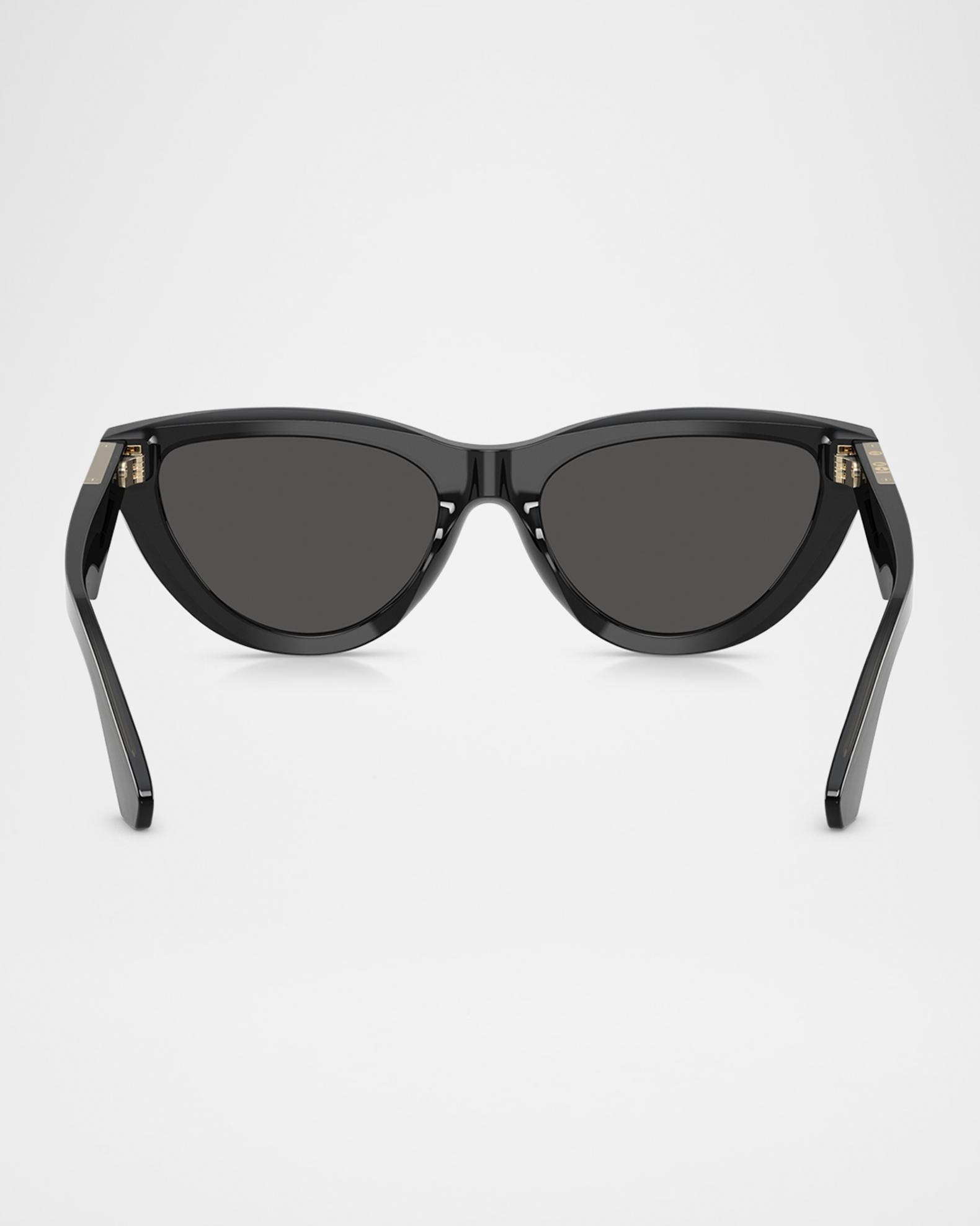 Burberry Black Cat-Eye Sunglasses with Beige Check Arms Women main image 2