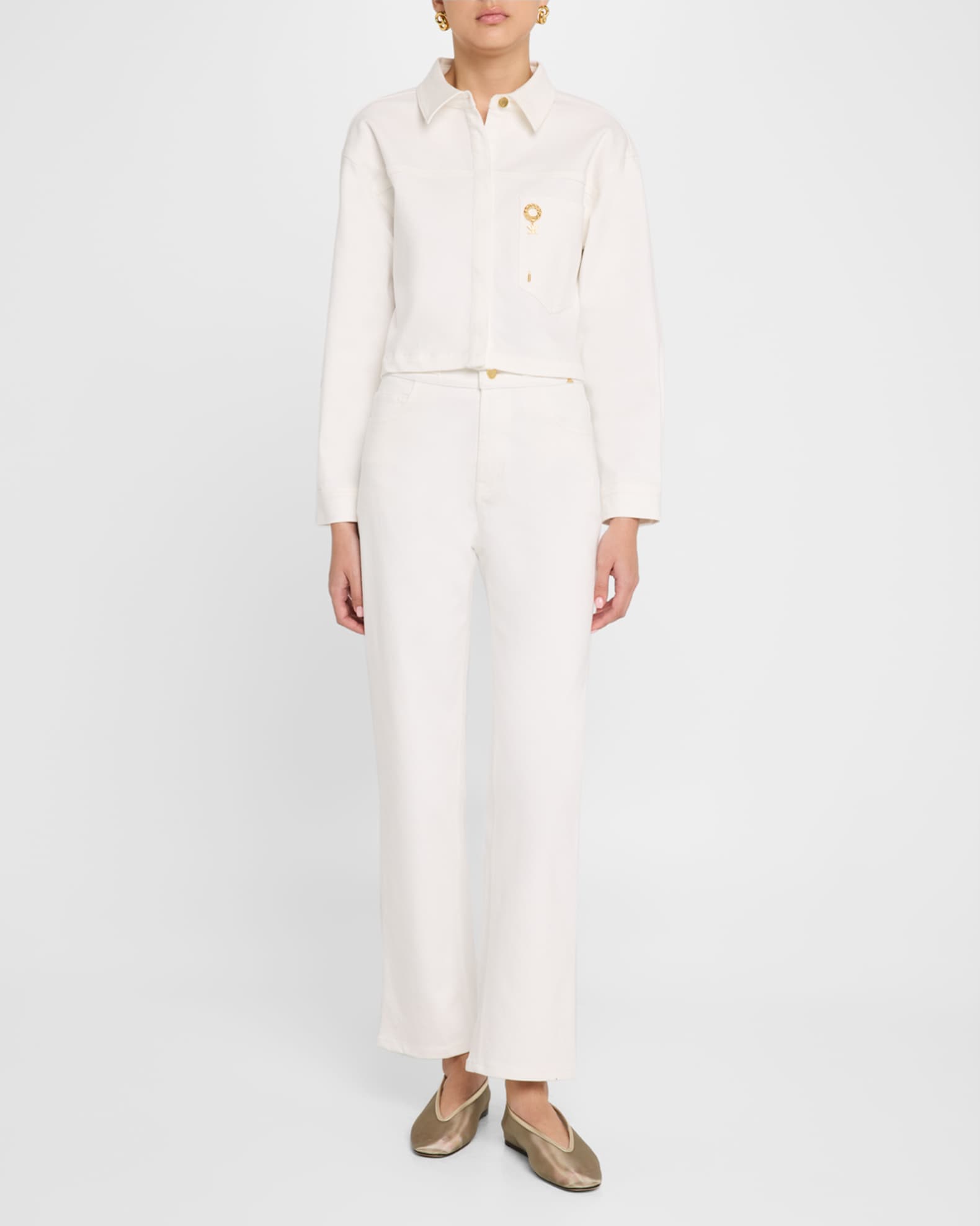 Teagan Cropped Brooch-Embellished Jacket 1