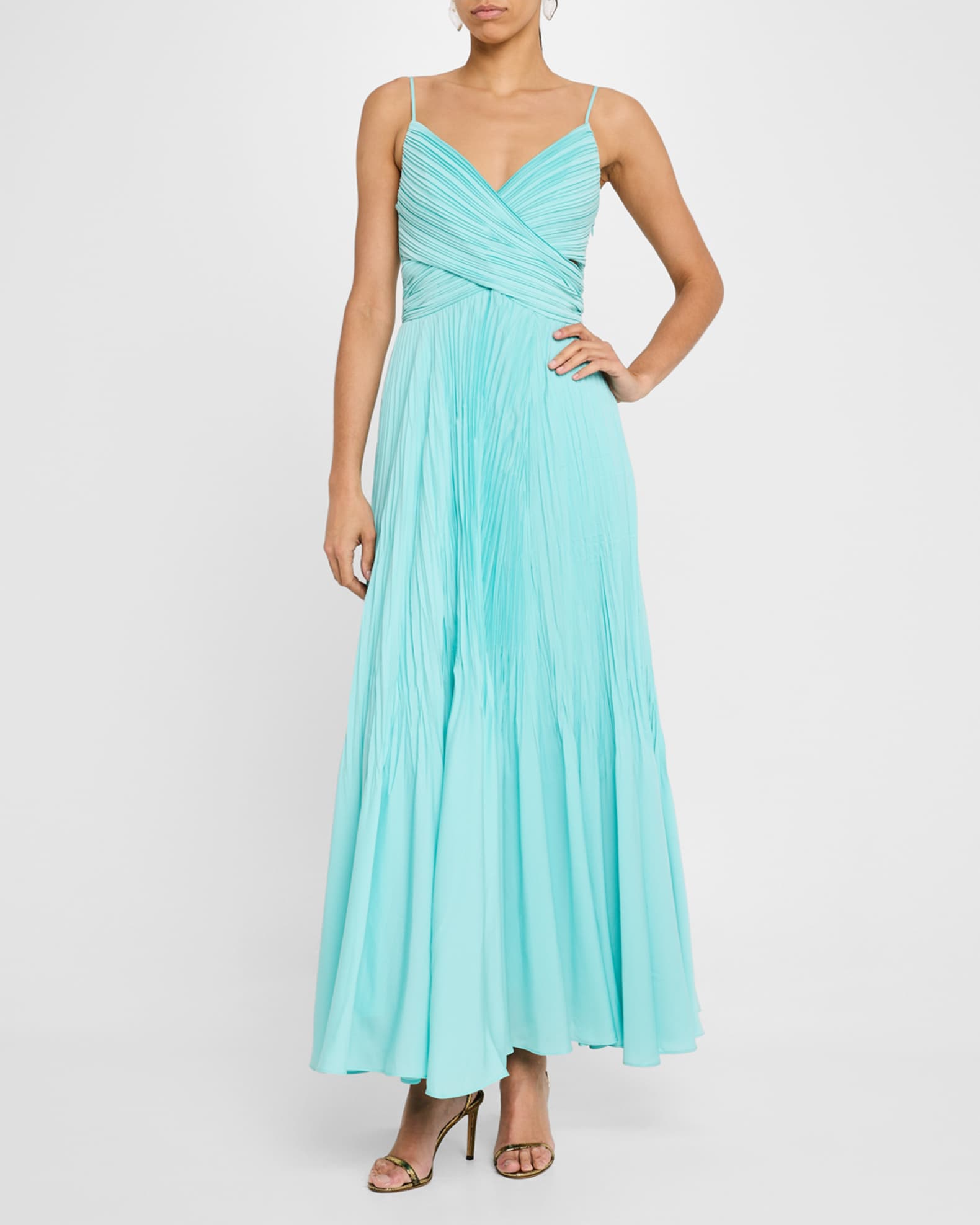Morgan Pleated Crossover Maxi Dress 1