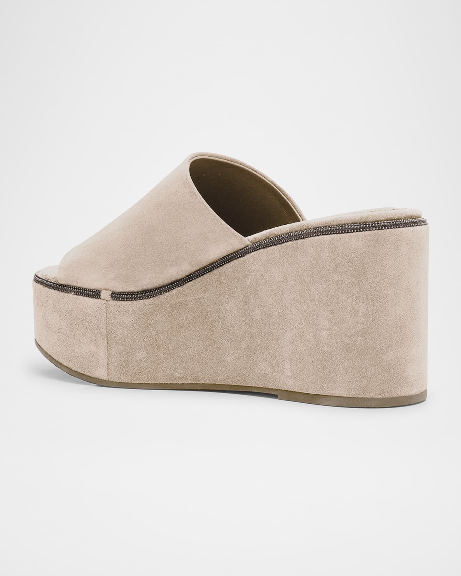 サンダル・ミュール BRUNELLO CUCINELLI suede slide sandals with monile Brunello Cucinelli Suede Slide Sandals | Saks Fifth Avenue