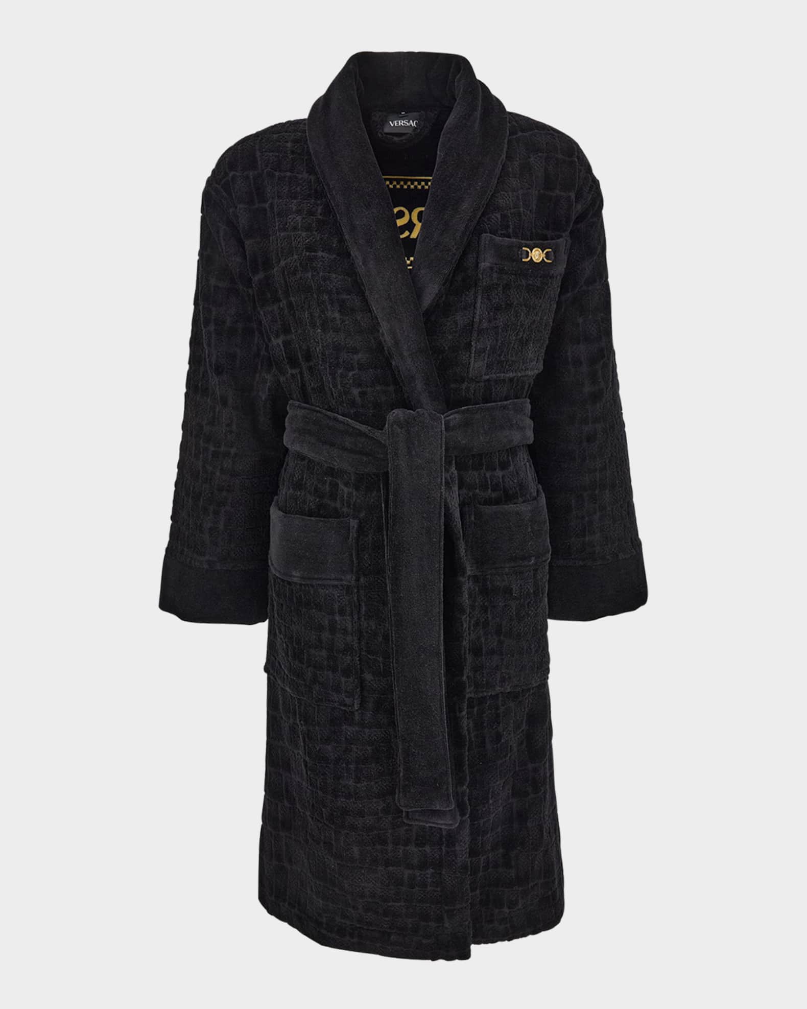 Men's Medusa 95 Jacquard Terry Cloth Crocodile Pattern Robe 0