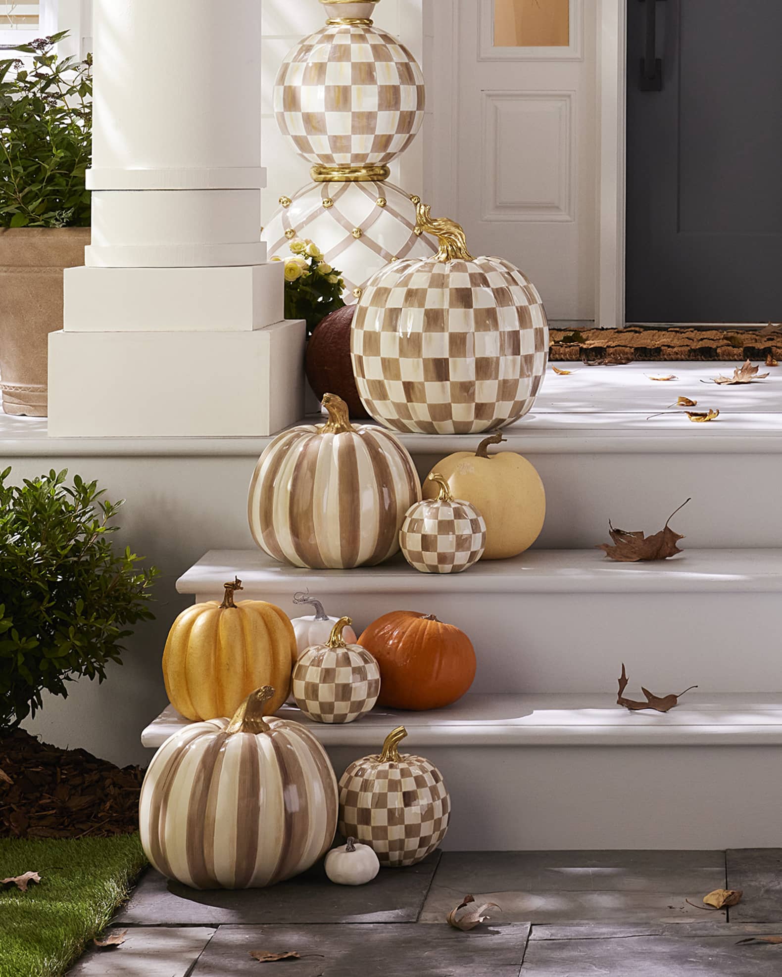 Mocha Check Mini Pumpkin 1