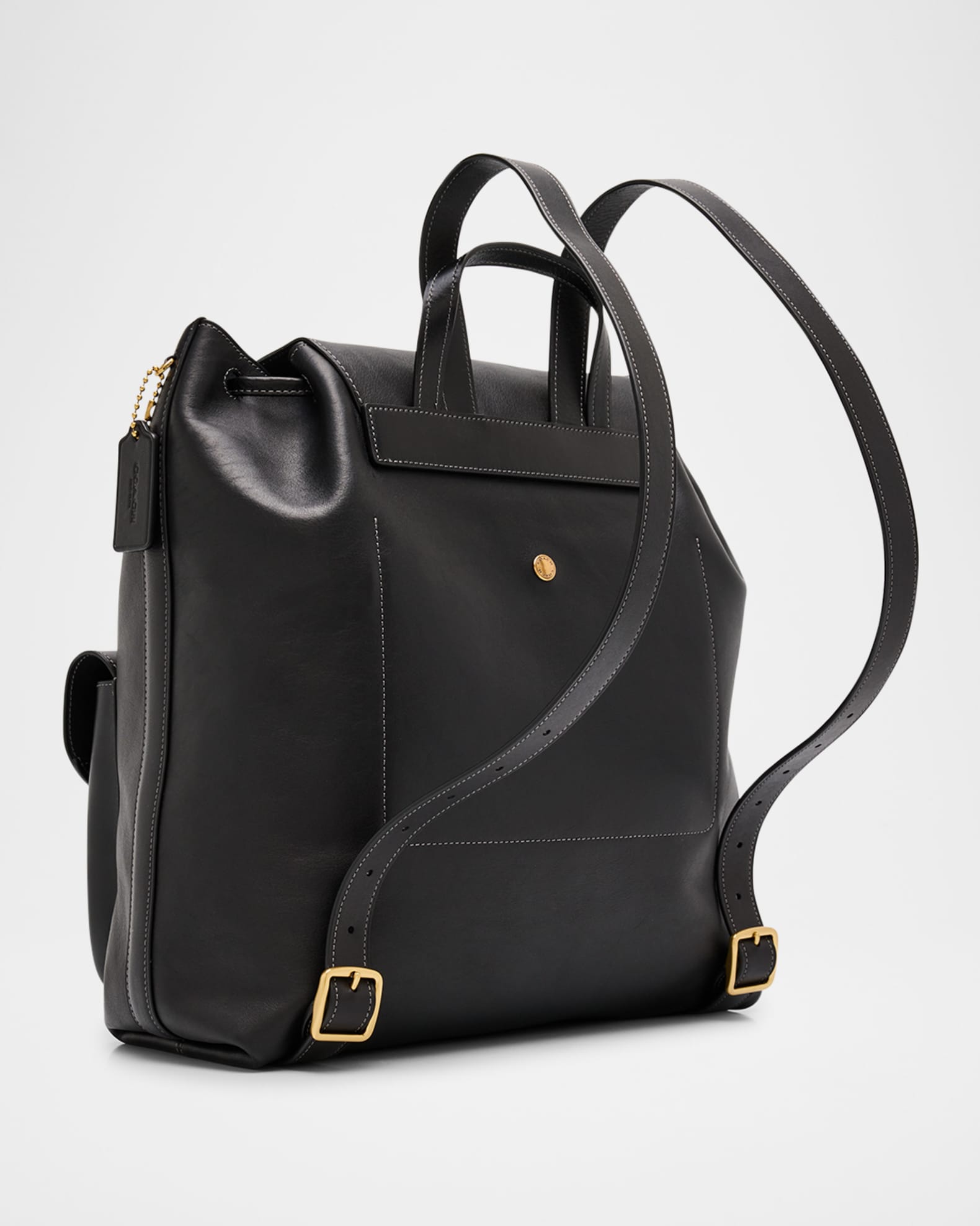 Crosby Grain Leather Drawstring Backpack