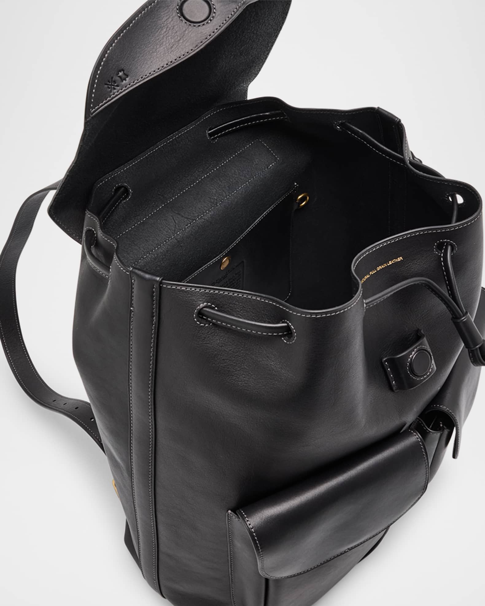 Coach leather drawstring backpack discount