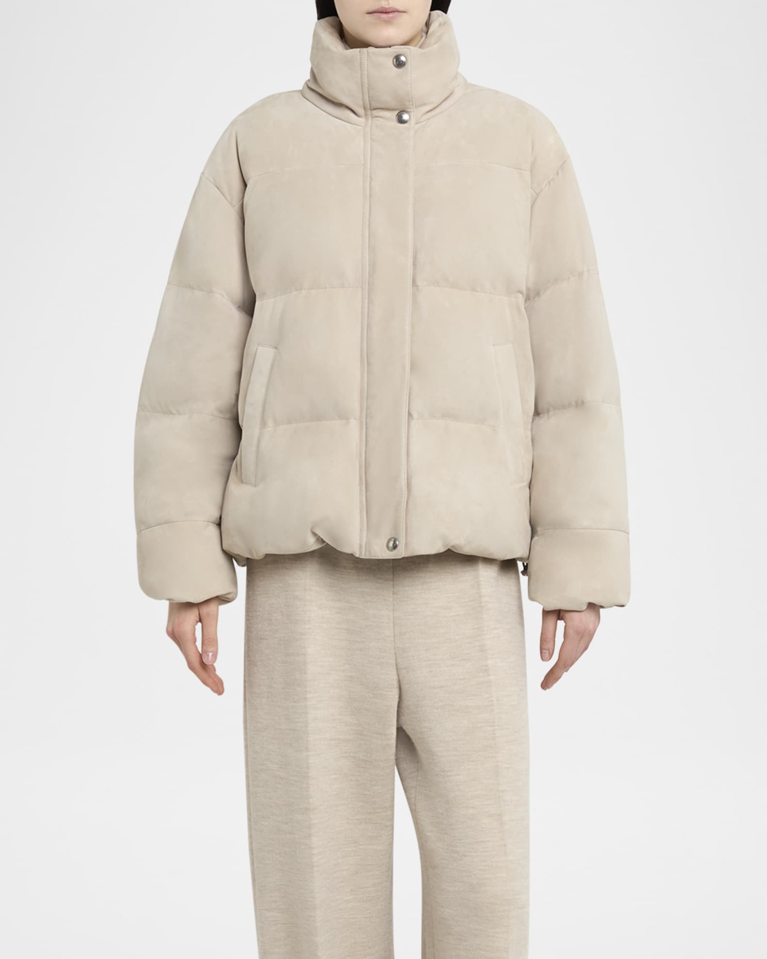 Jools Soft Techno Suede Puffer Jacket