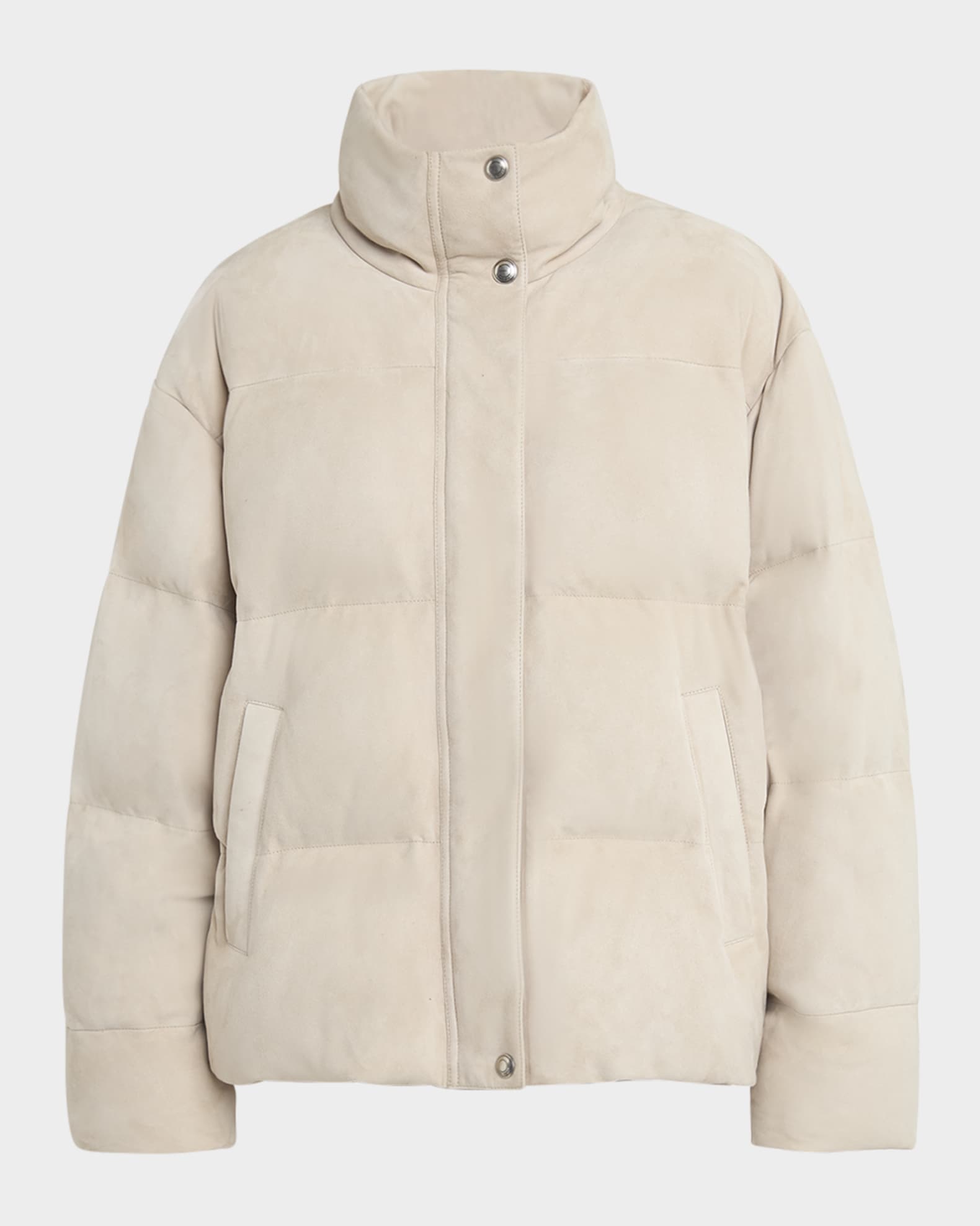 Suede puffer jacket hot sale