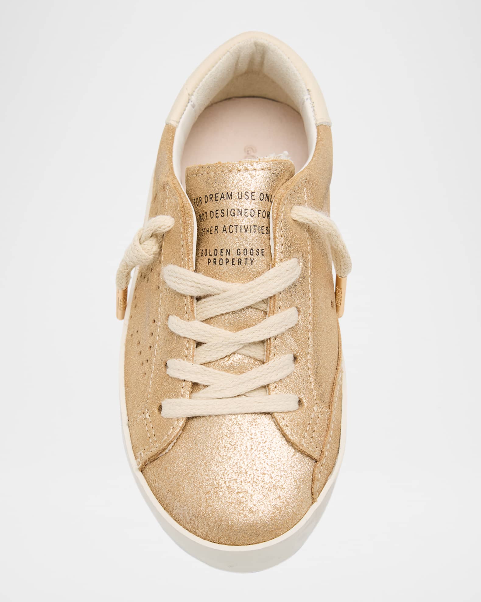 Girl's Super Star Glittered Suede Low-Top Sneakers | Neiman