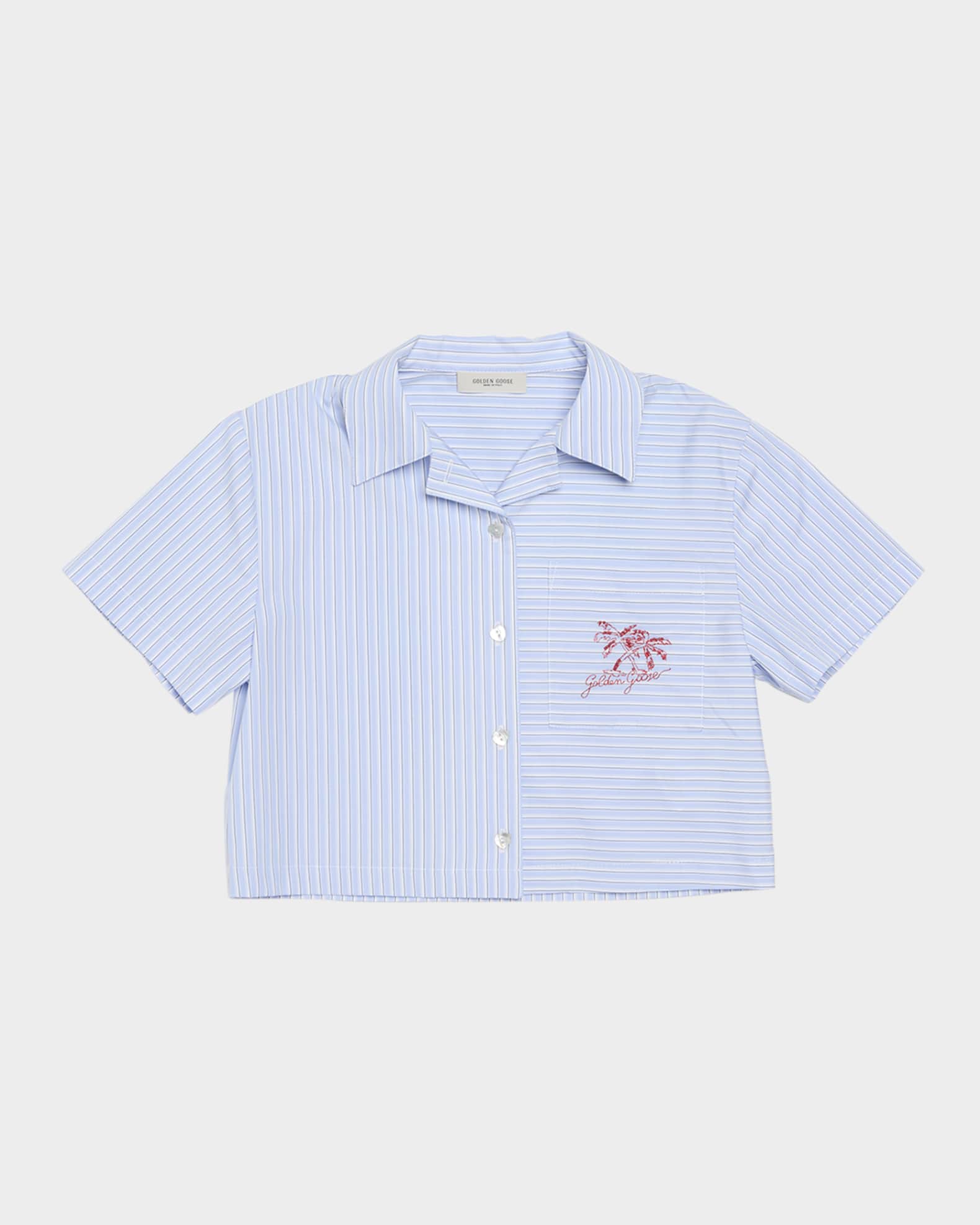 Girl's Journey Cropped Embroidered Logo-Print Shirt, Size 4-12 0