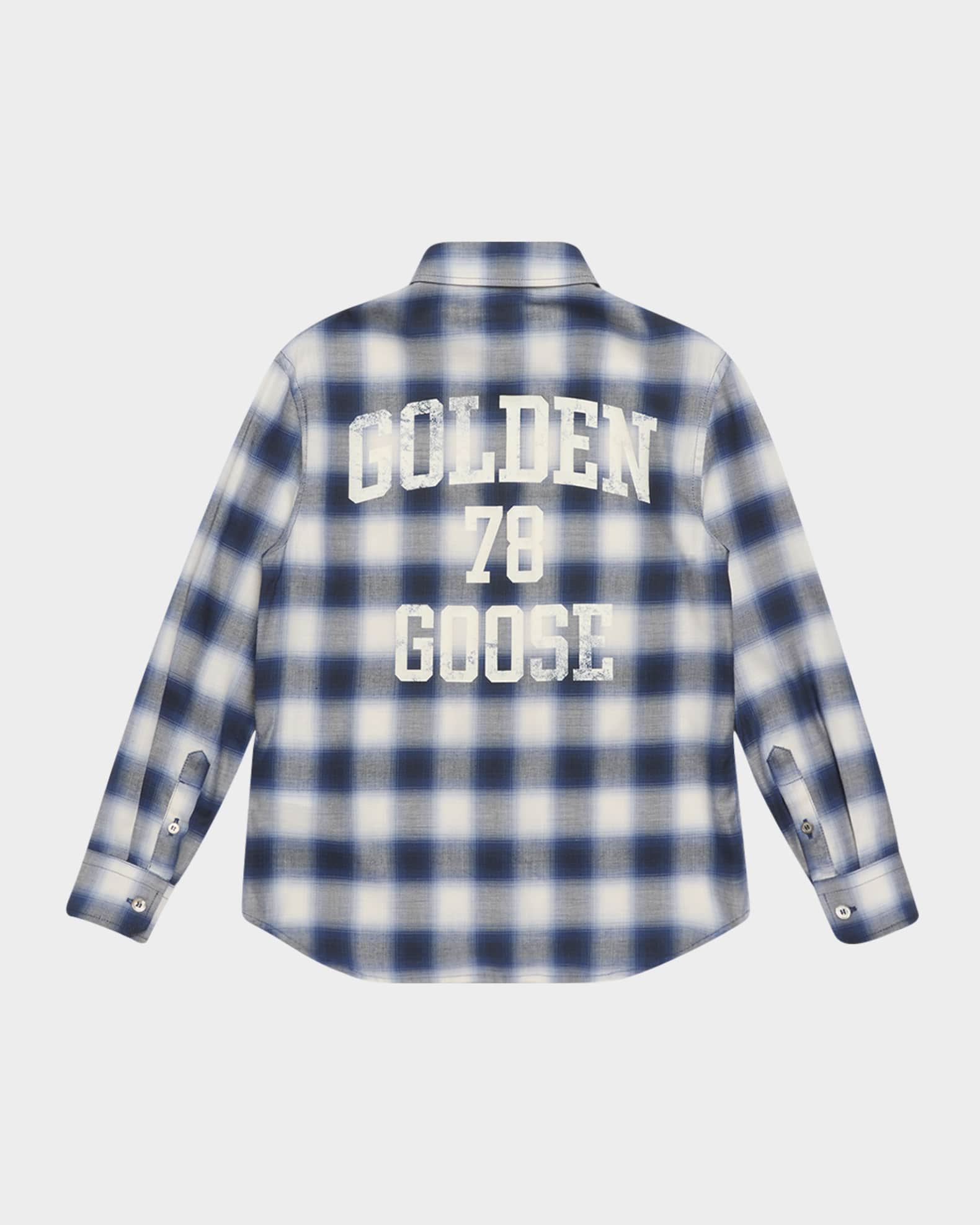 Boy's Golden Check-Print Shirt, Size 4-12 1