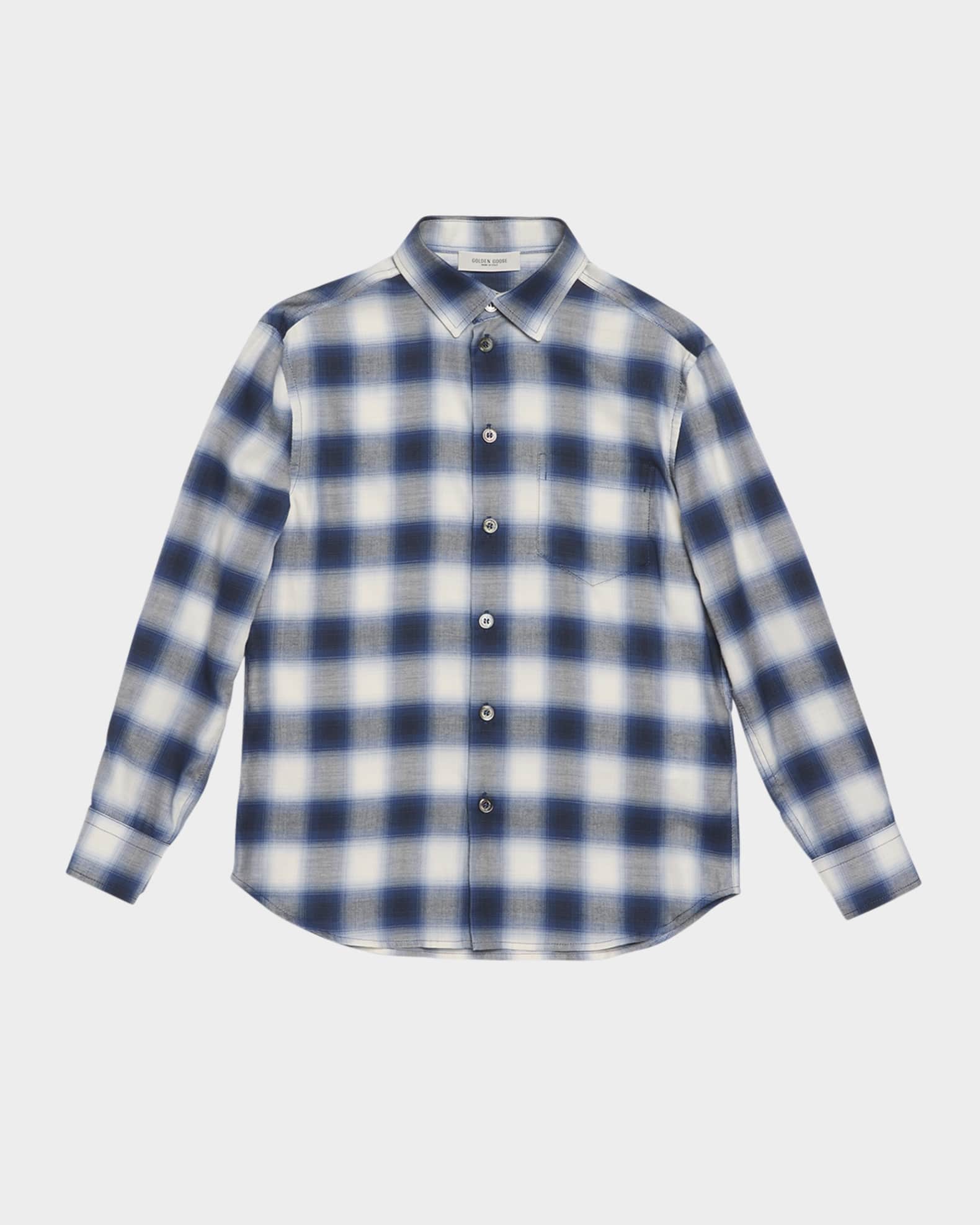 Boy's Golden Check-Print Shirt, Size 4-12 0