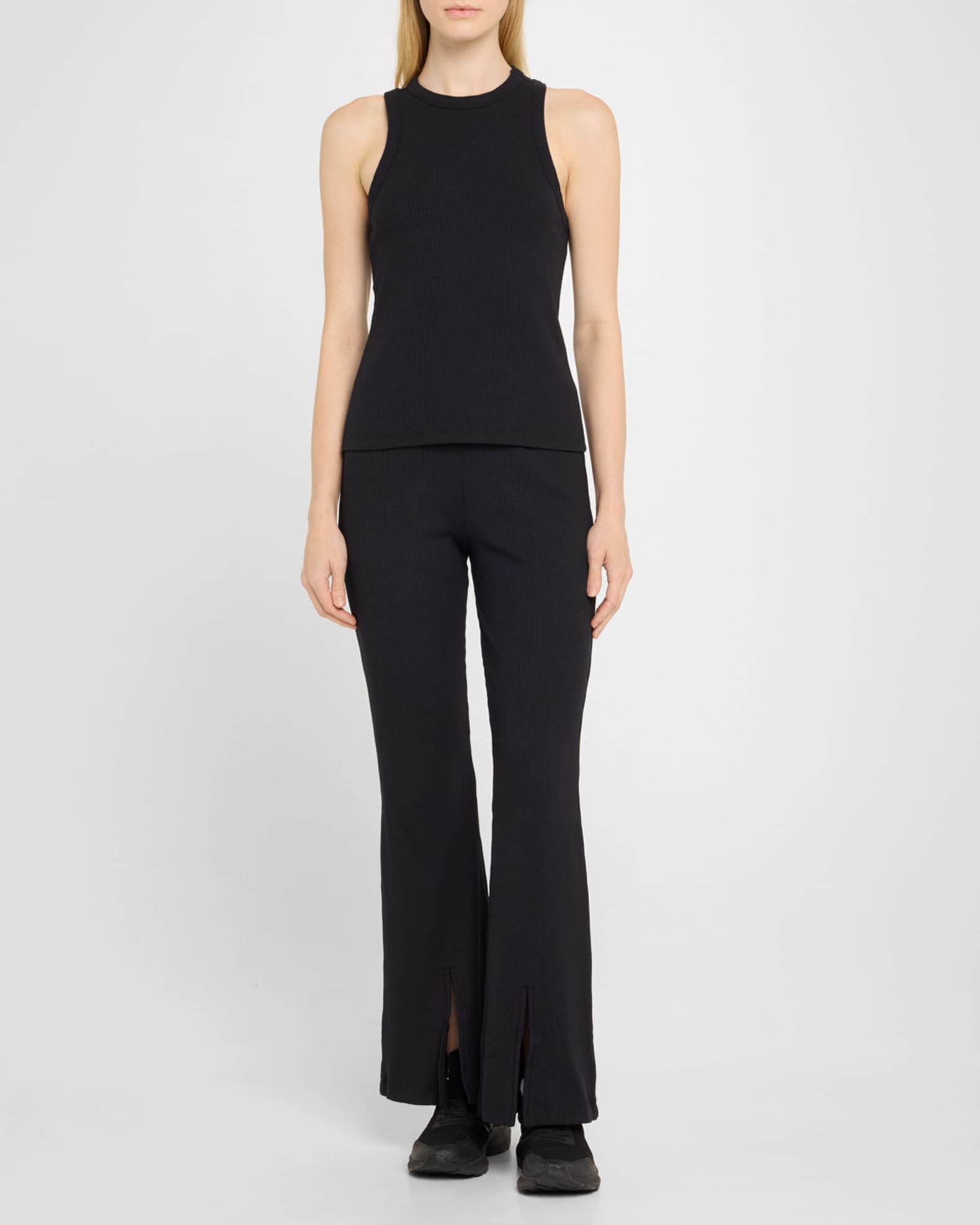 Black Rib Racerback Tank Top 1