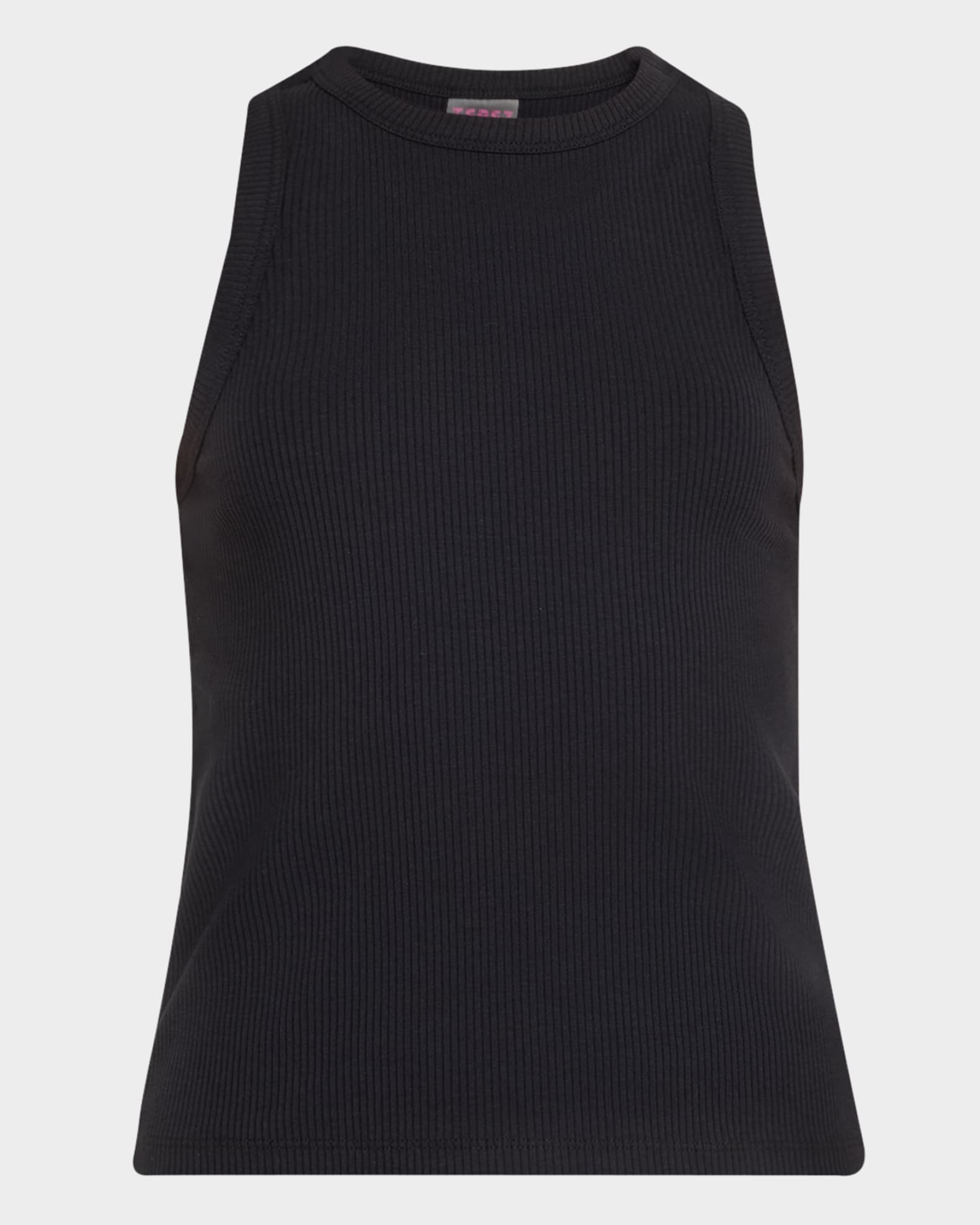 Black Rib Racerback Tank Top 0