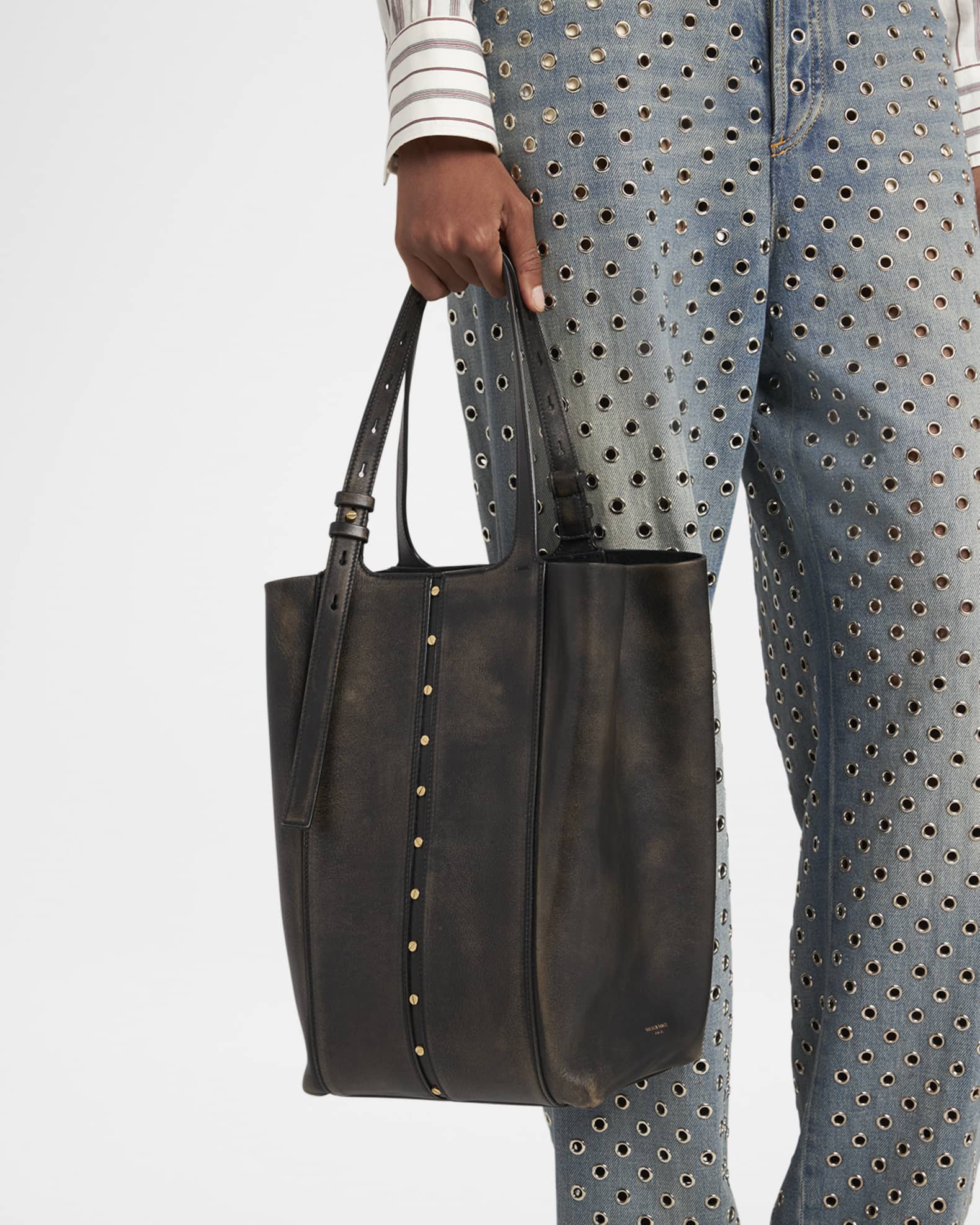 24/7 North-South Distressed Leather Shoulder Bag 1