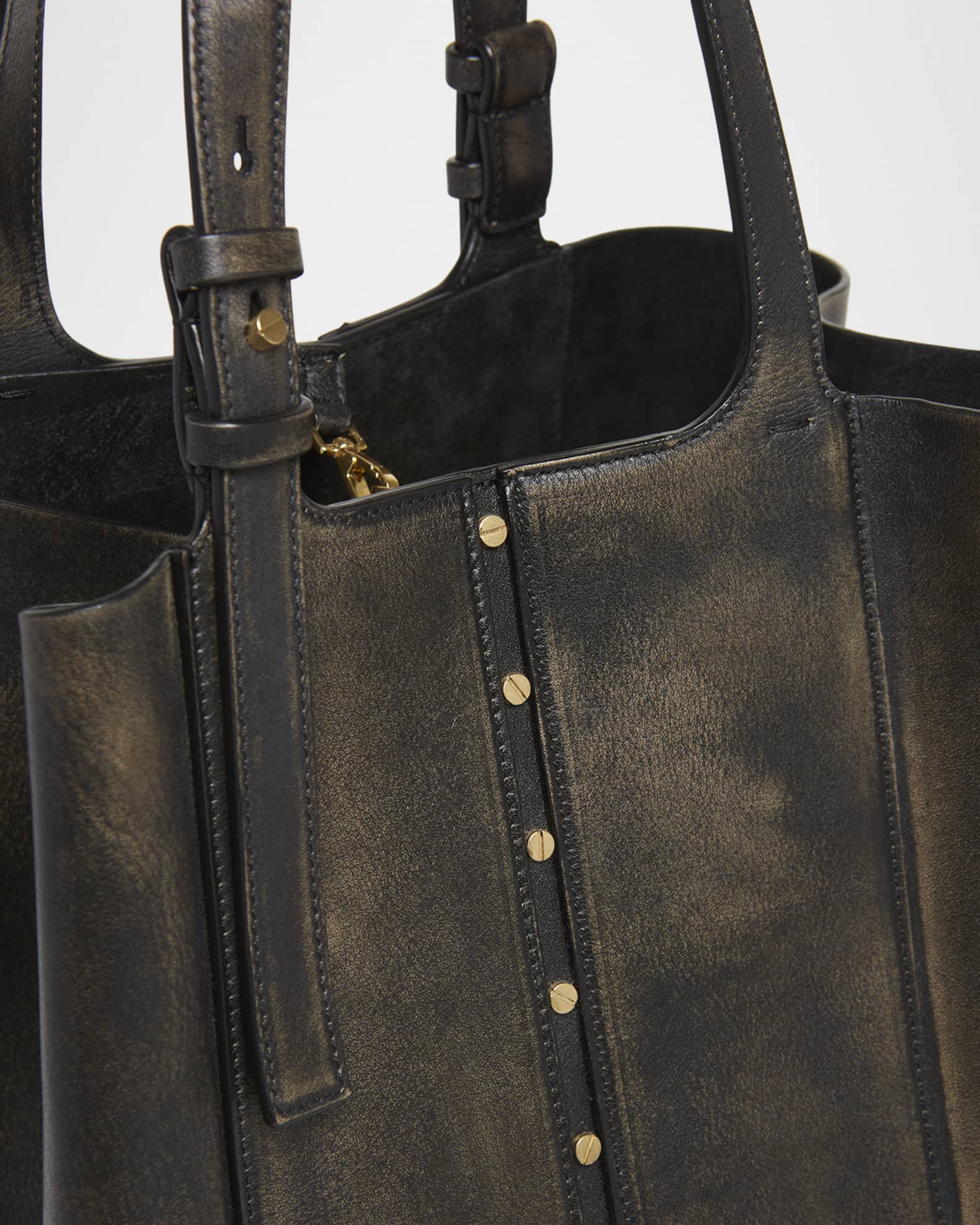 【関税込み】GOLDEN  24.7' SHOPPING BAG Golden Goose 24/7 North-South Distressed Leather Shoulder