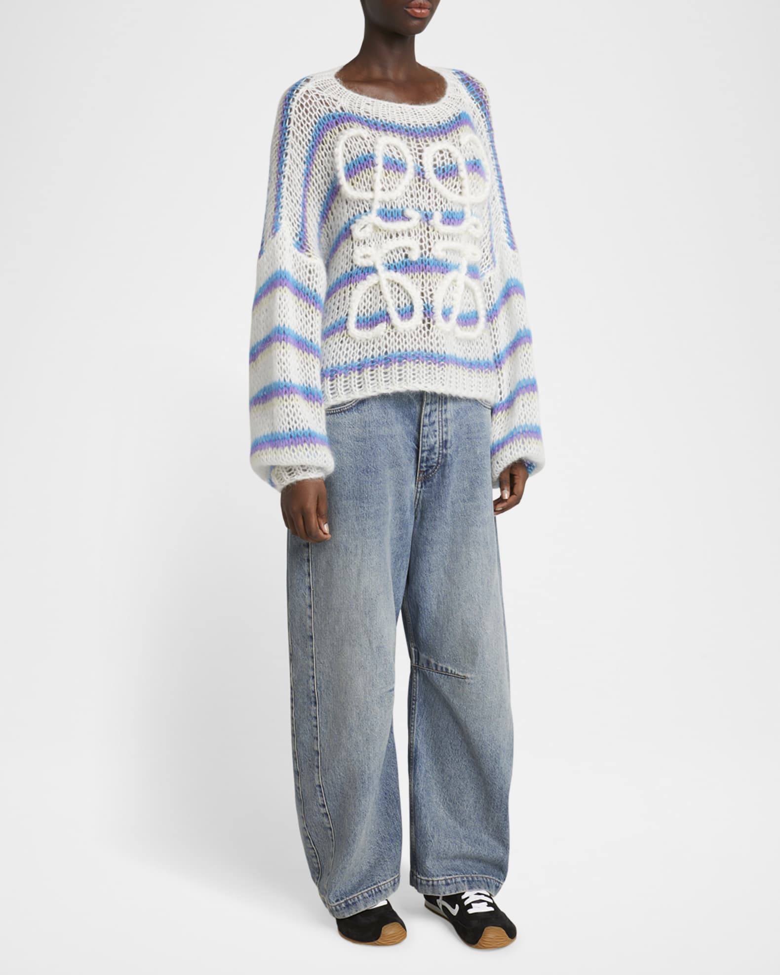 Loewe Striped Anagram Sweater | Neiman Marcus