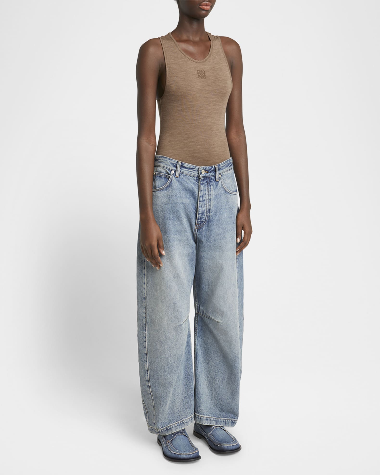 LOEWE＊Anagram barrel jeans バレルジーンズ＊送料込 Anagram barrel-leg jeans in blue - Loewe | Mytheresa