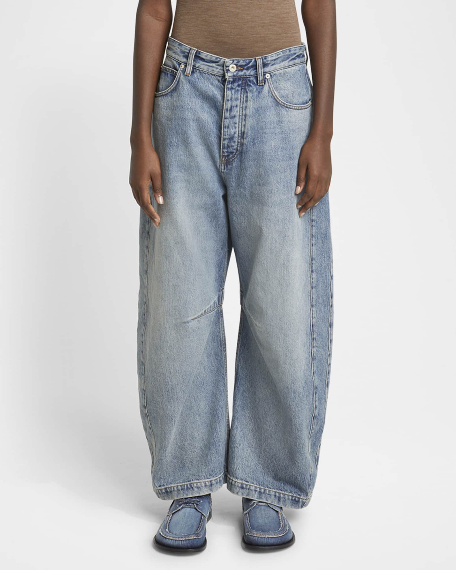 LOEWE Anagram ロゴ barrel デニム ジーンズ バルーン Anagram barrel jeans in denim Blue - LOEWE