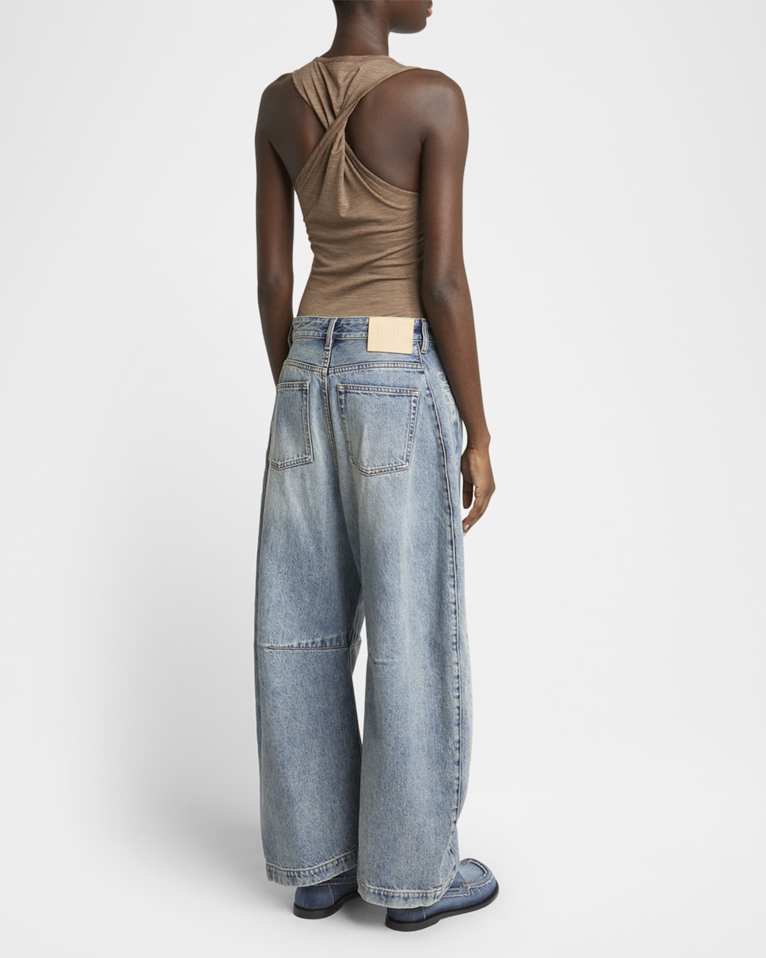 Loewe Anagram Barrel Leg Jeans | Neiman Marcus