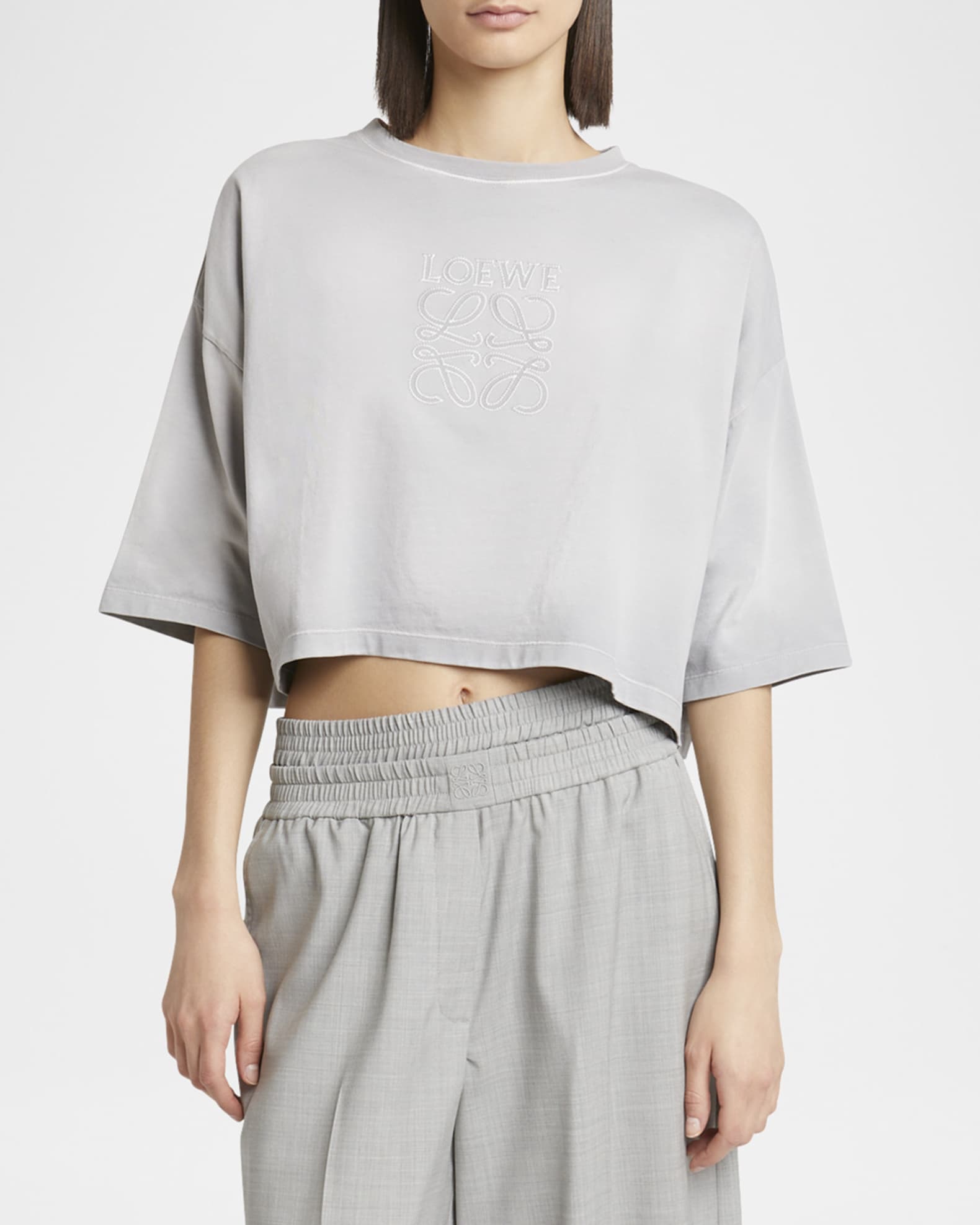 Loewe Cropped Logo T-Shirt | Neiman Marcus