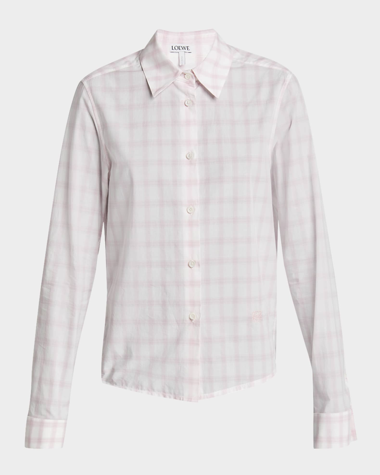 Plaid Asymmetric Button Down Shrunken Top 0