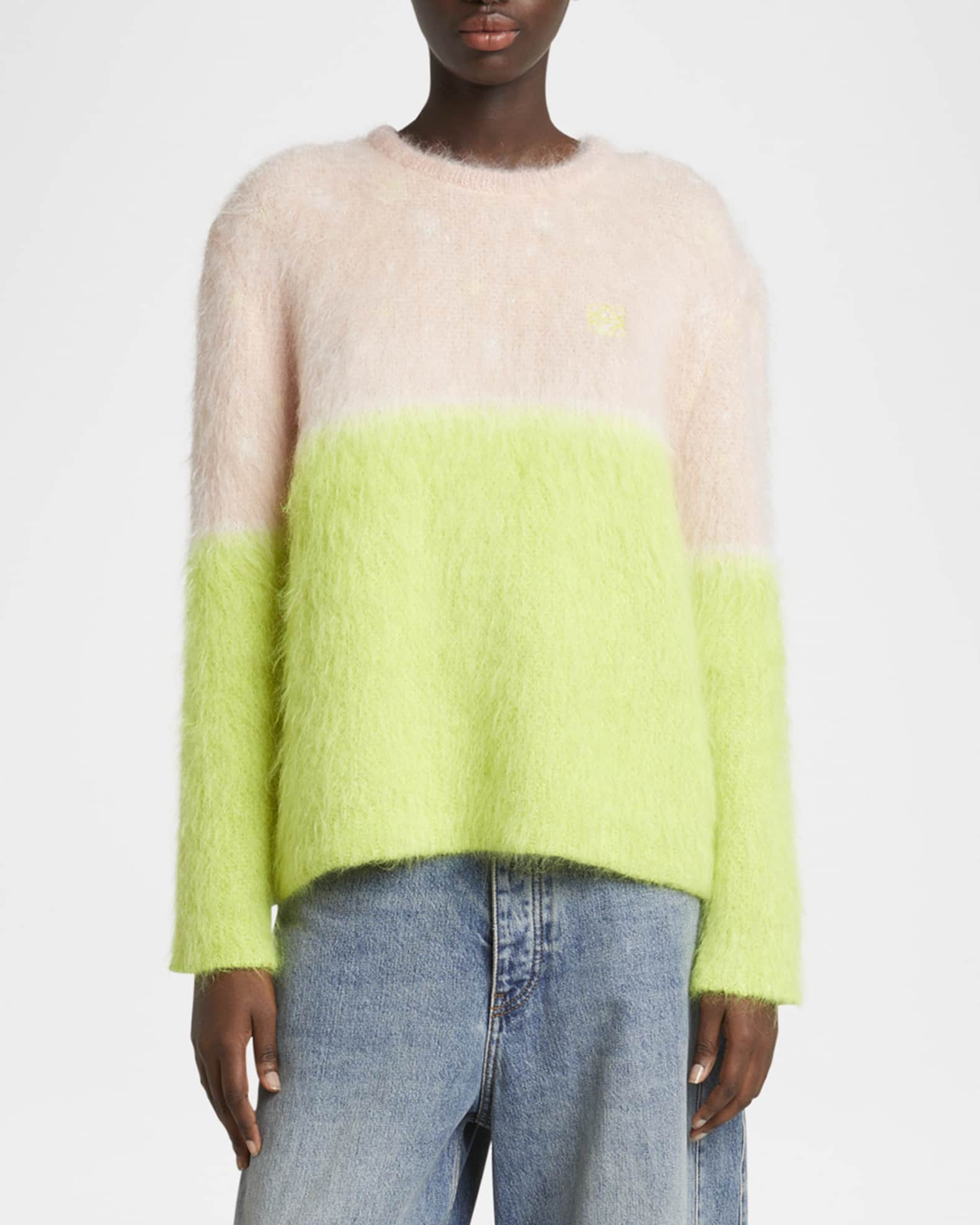 Bi-Color Fuzzy Sweater 1