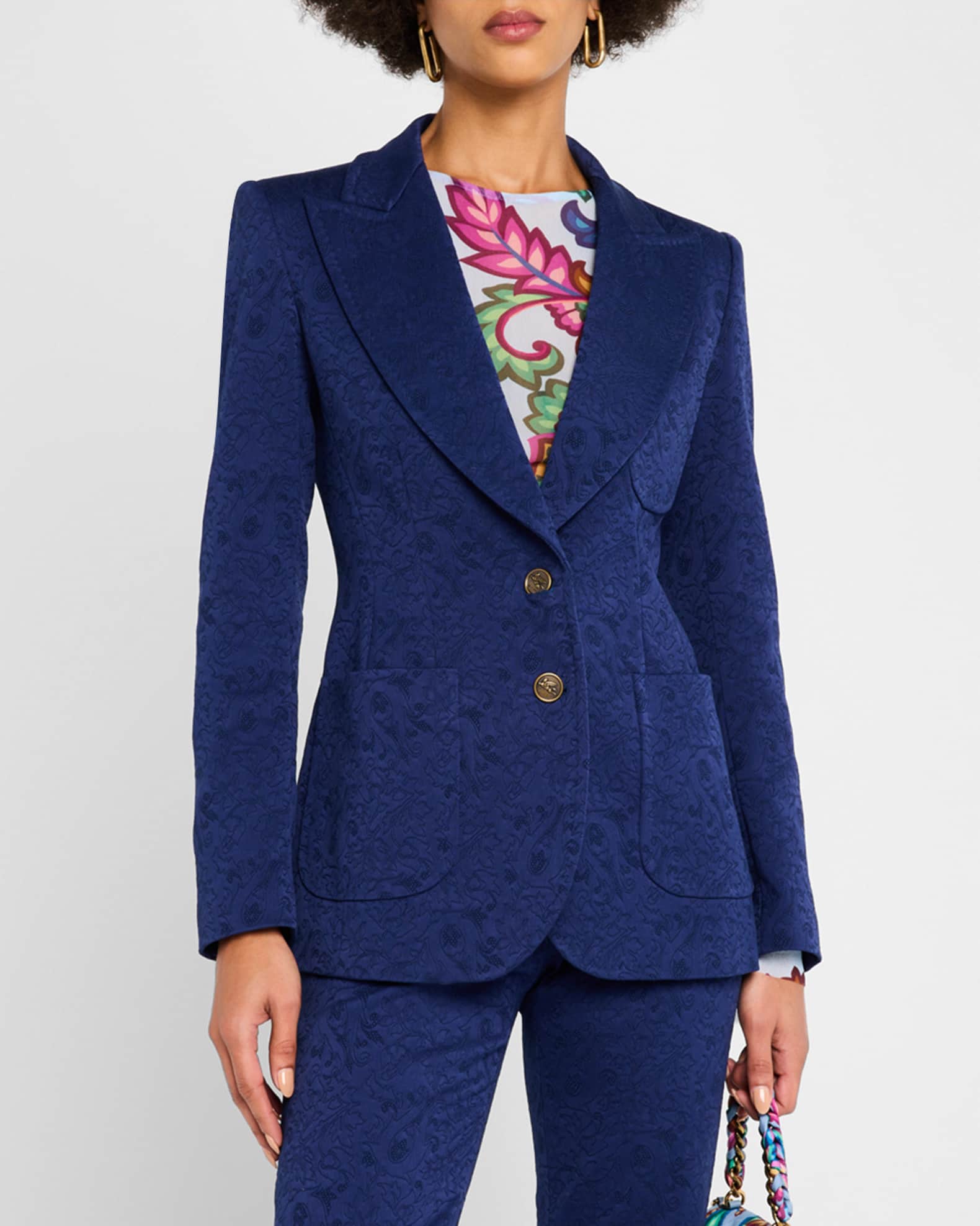 ETRO エトロ ジャケット 未使用品 サイズ42 ブルー レディース