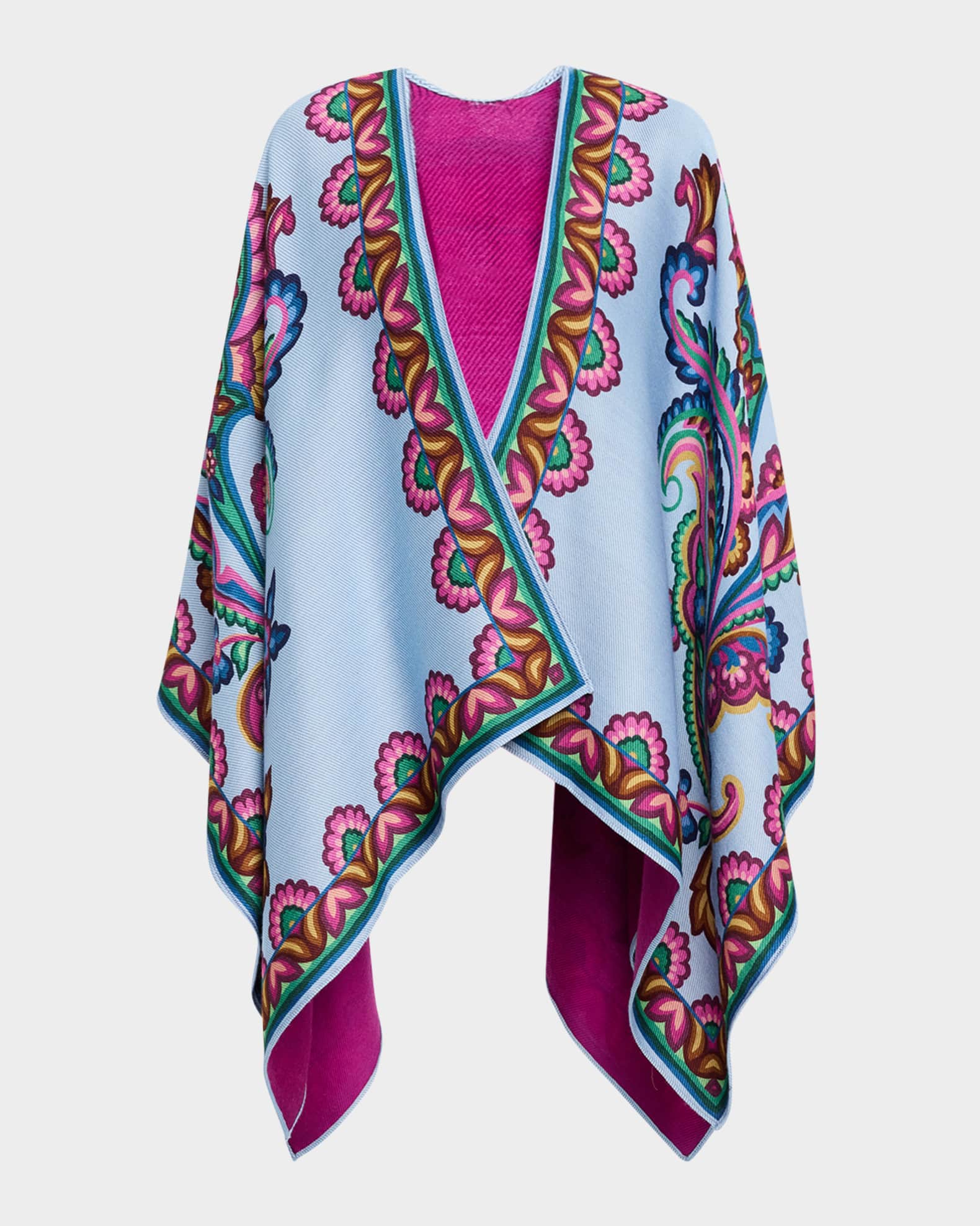 Garden Paisley Reversible Wool Cape 0