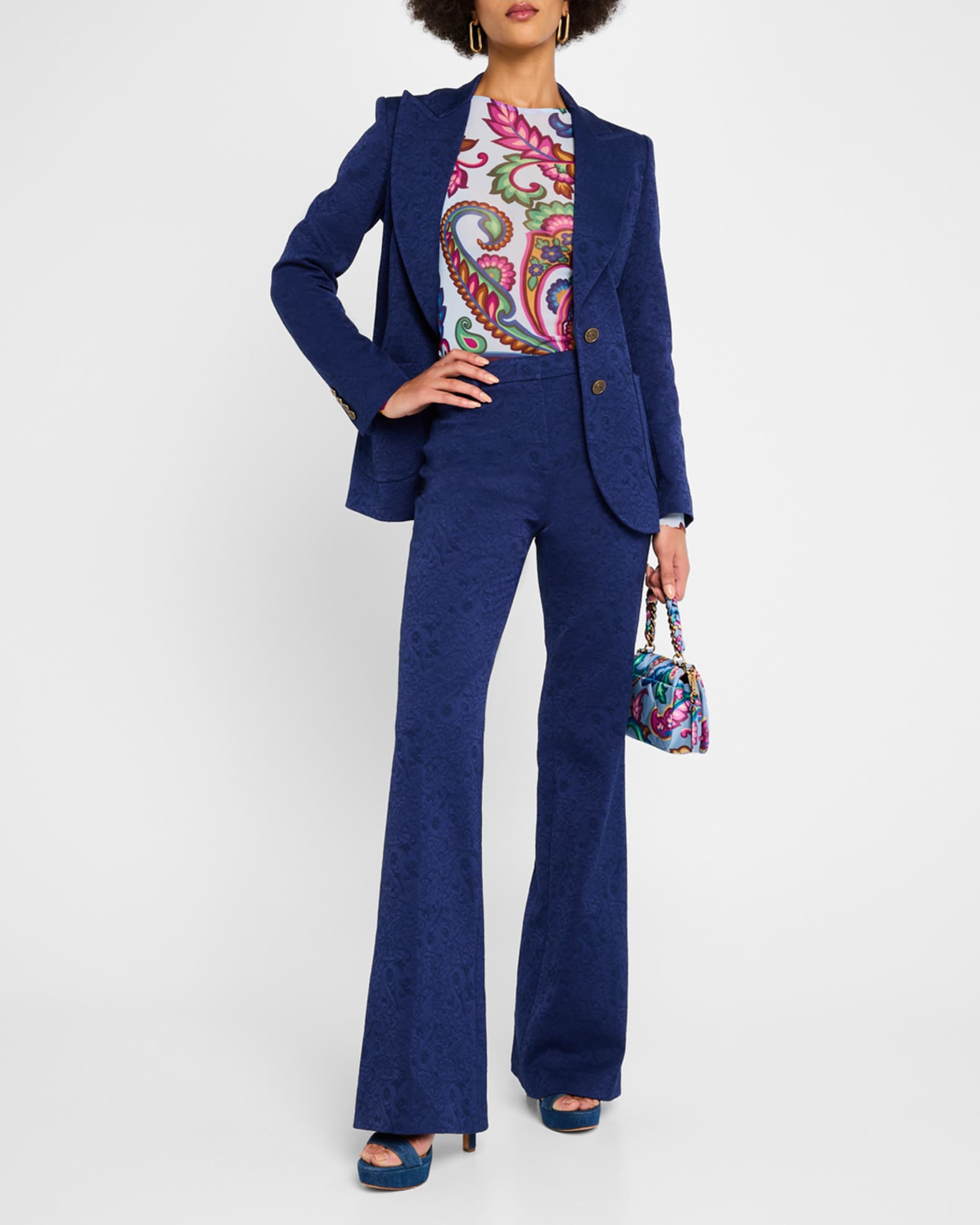 Jacquard Flared Trousers 1