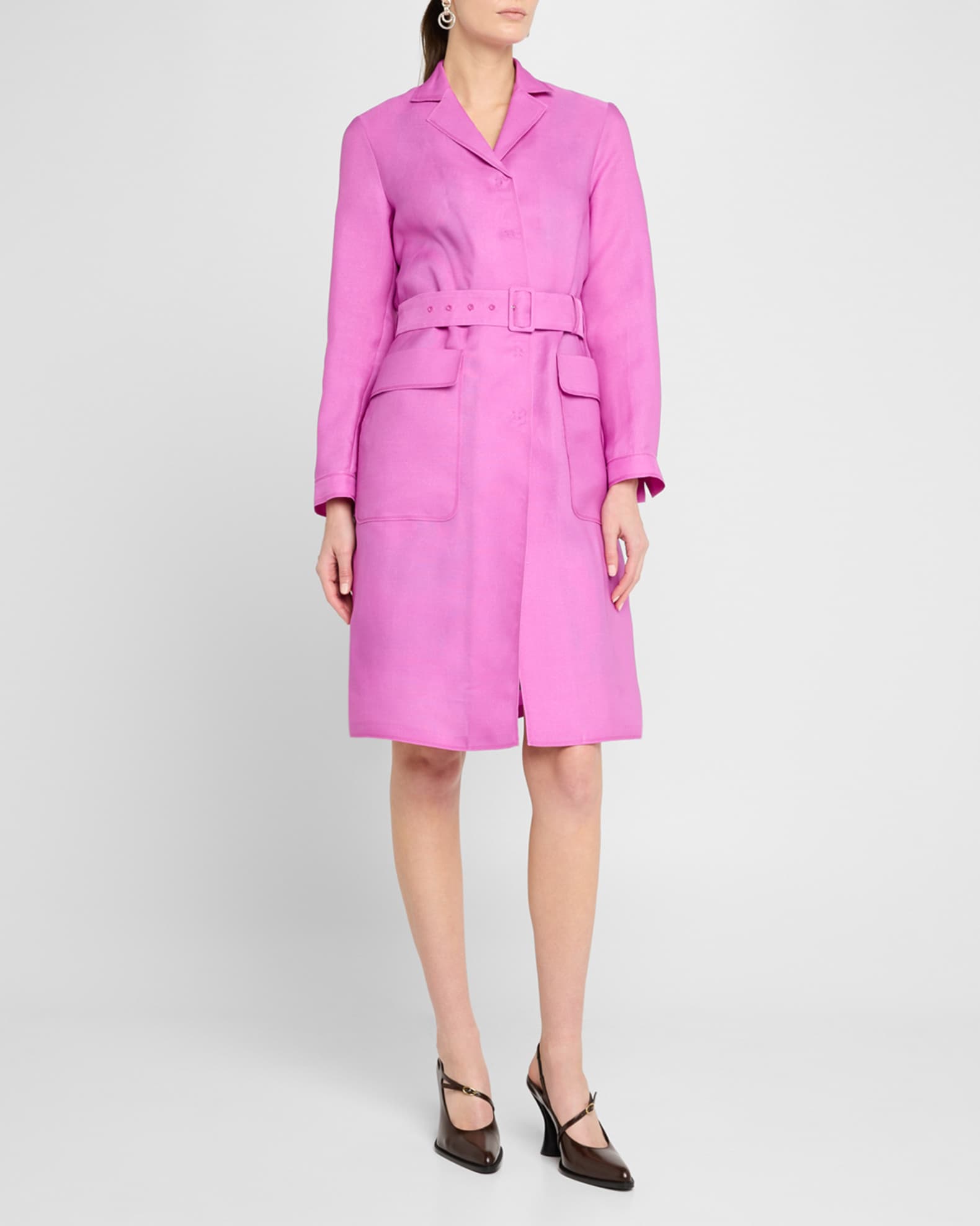 Silk Organza Belted Trench Coat 1