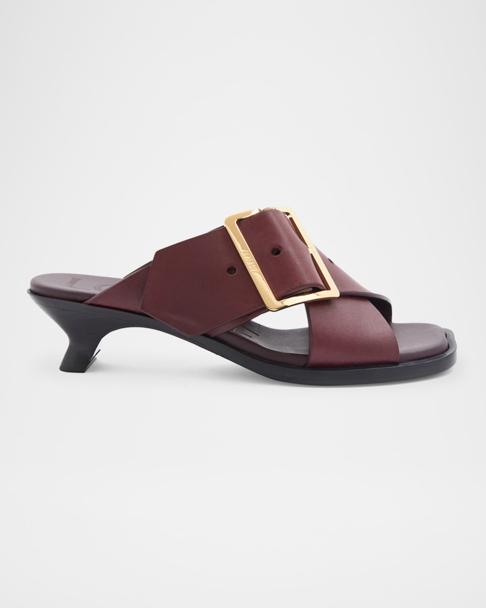 Petal Leather Buckle Slide Sandals 0
