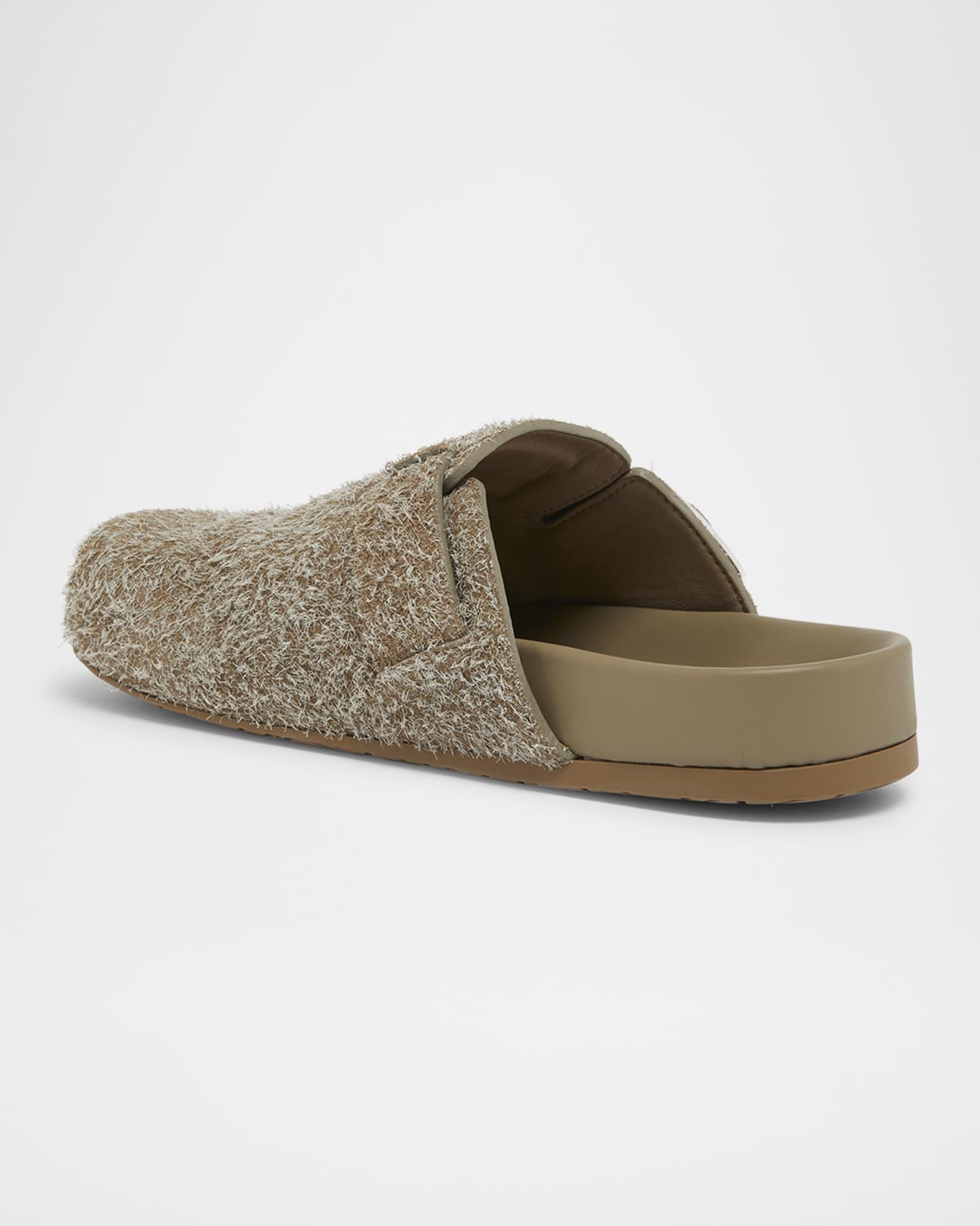 Loewe Ease Brushed Suede Buckle Mules | Neiman Marcus