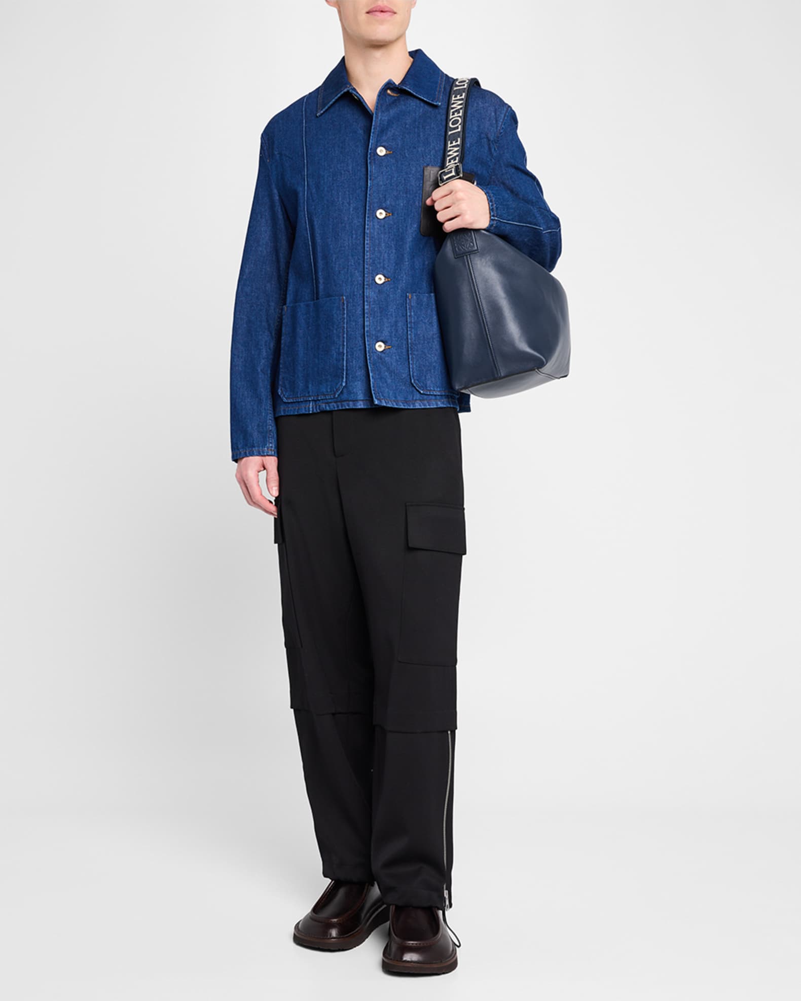Loewe Men's Cubi Crossbody Bag in Calfskin | Neiman Marcus Loewe Men's Cubi Crossbody Bag in Calfskin | Neiman Marcus
