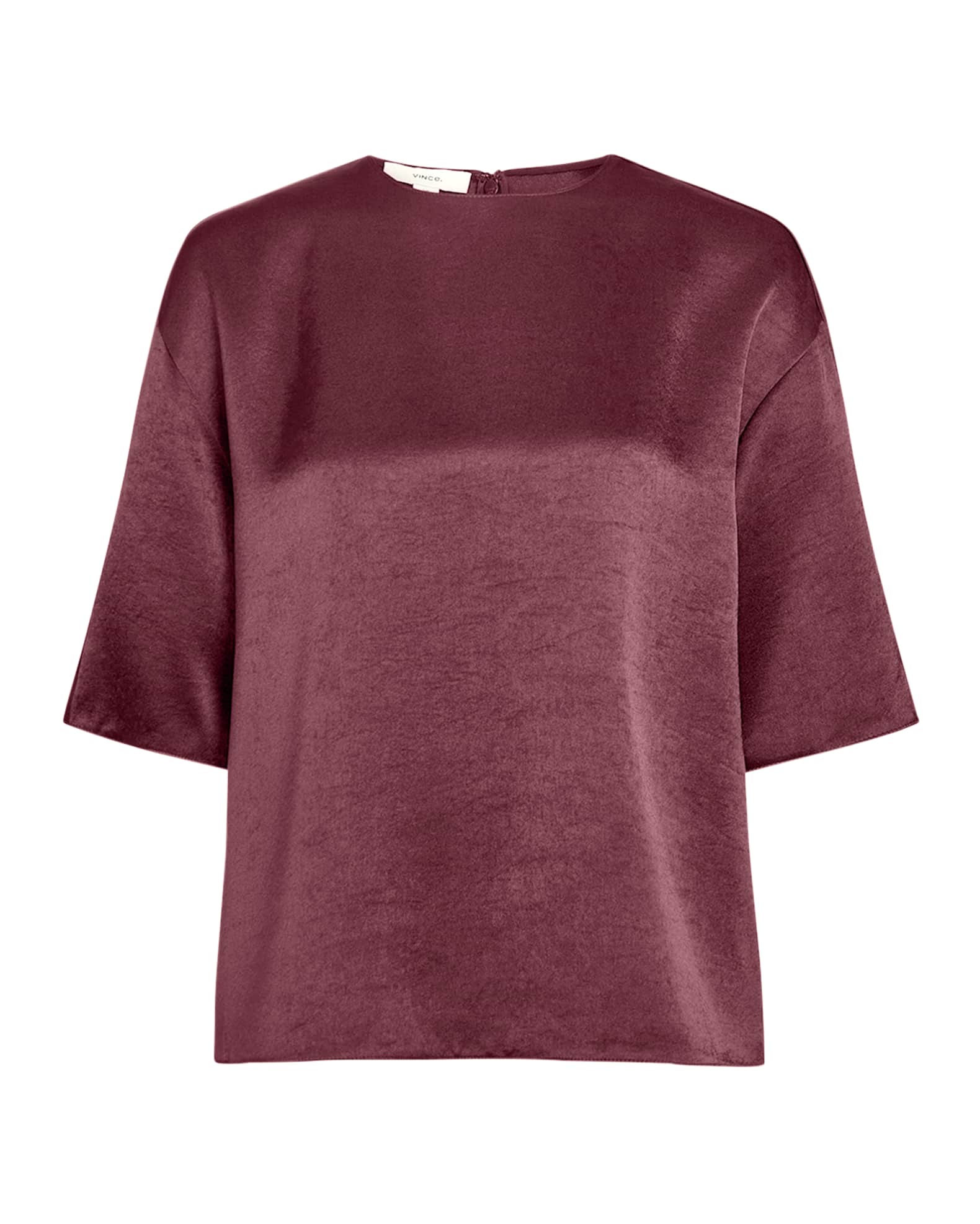 Satin Short-Sleeve Blouse 0