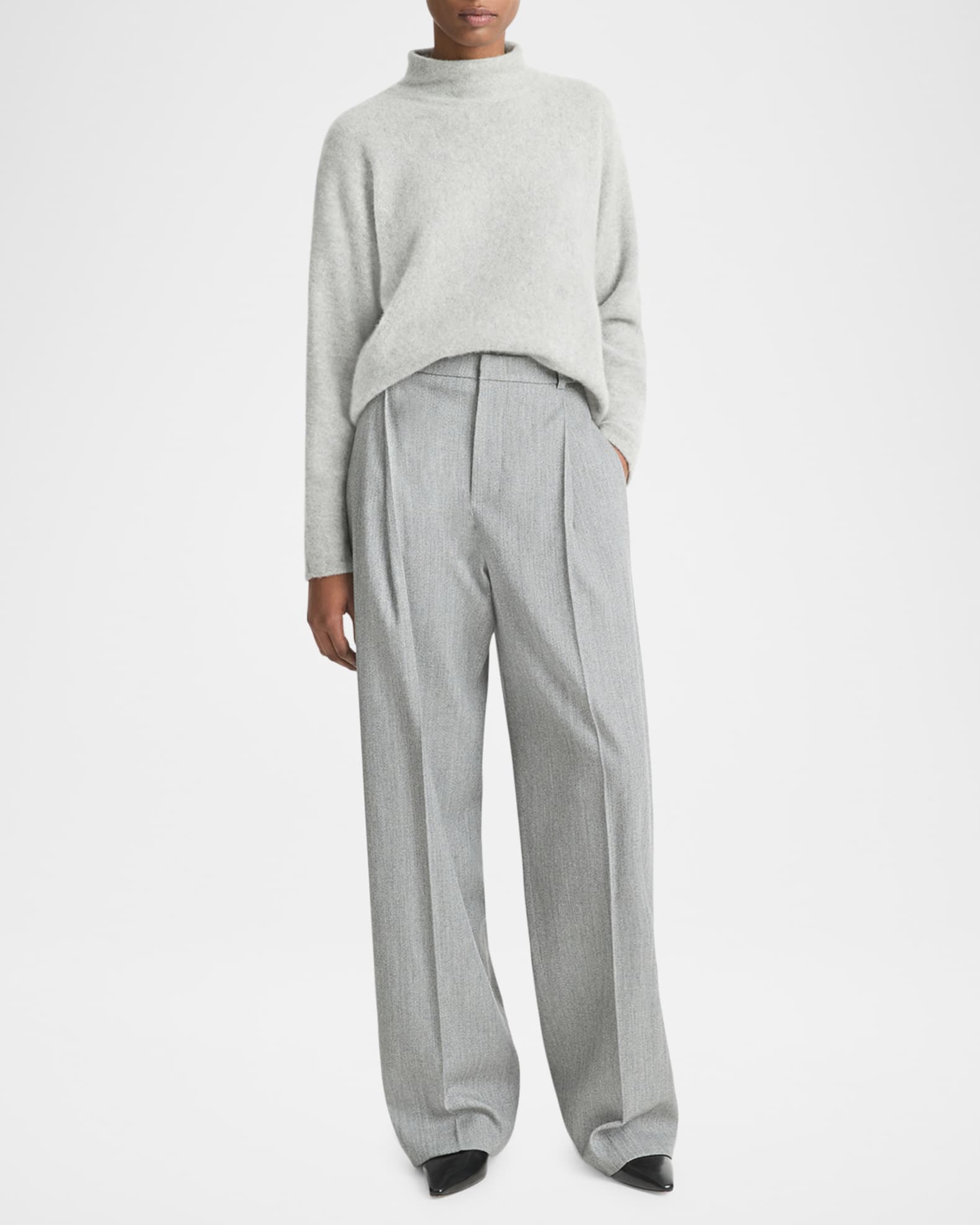 High-Rise Wool Twill Trousers 1