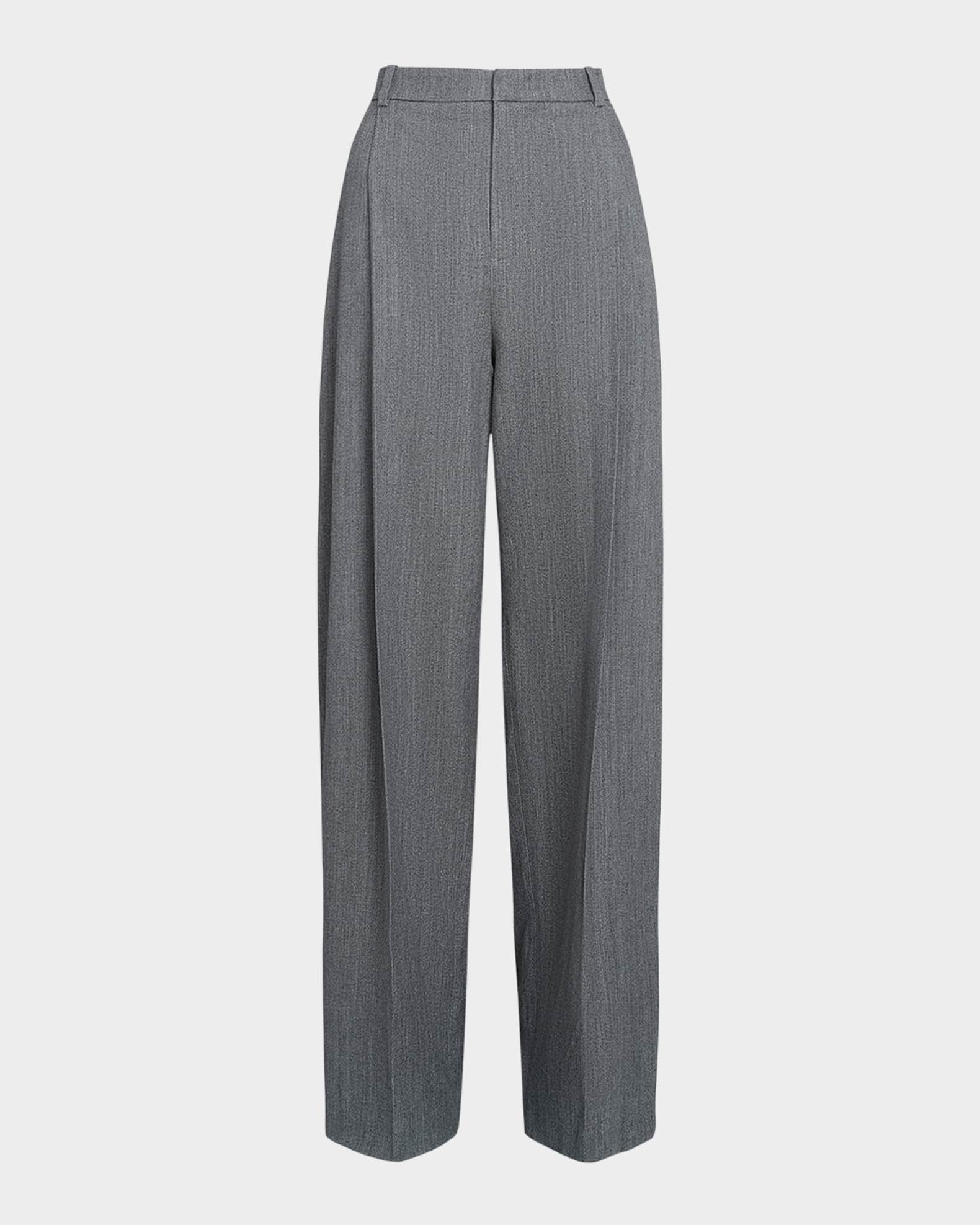High-Rise Wool Twill Trousers 0
