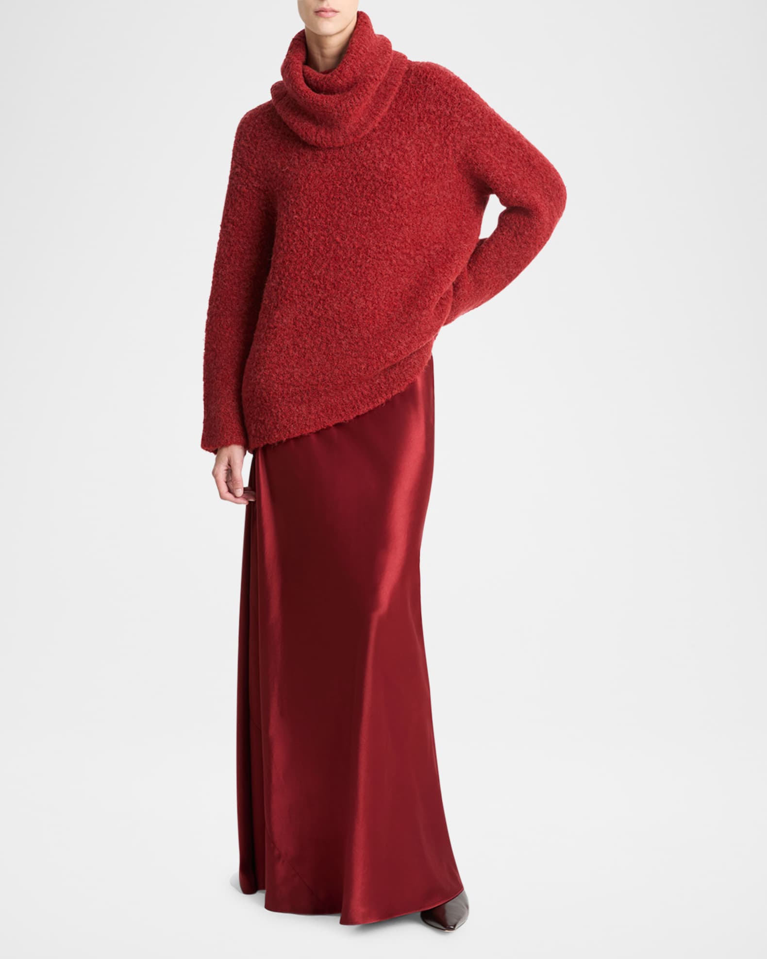 Boucle Turtleneck Tunic Sweater 1
