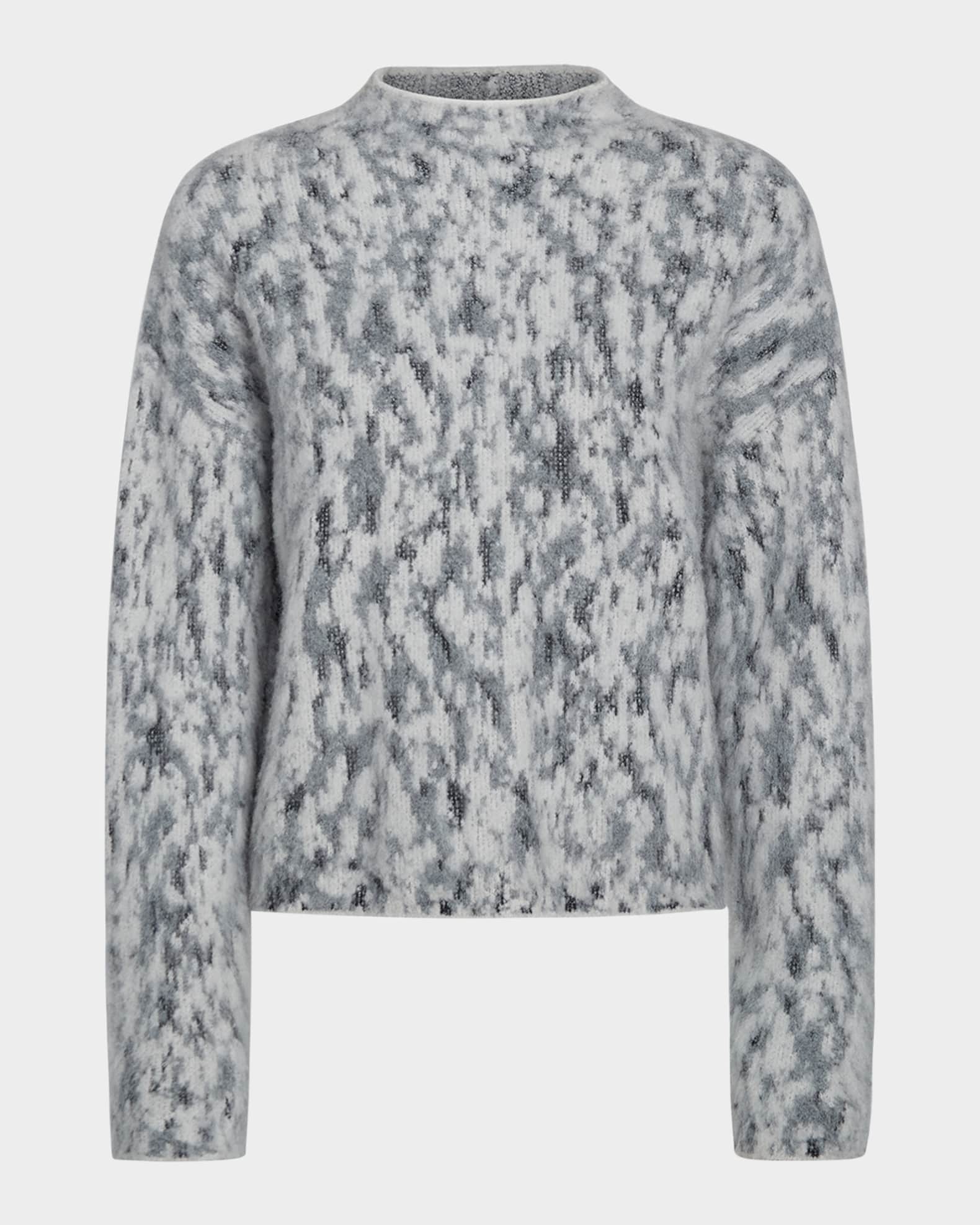Abstract Jacquard Mock-Neck Sweater 0