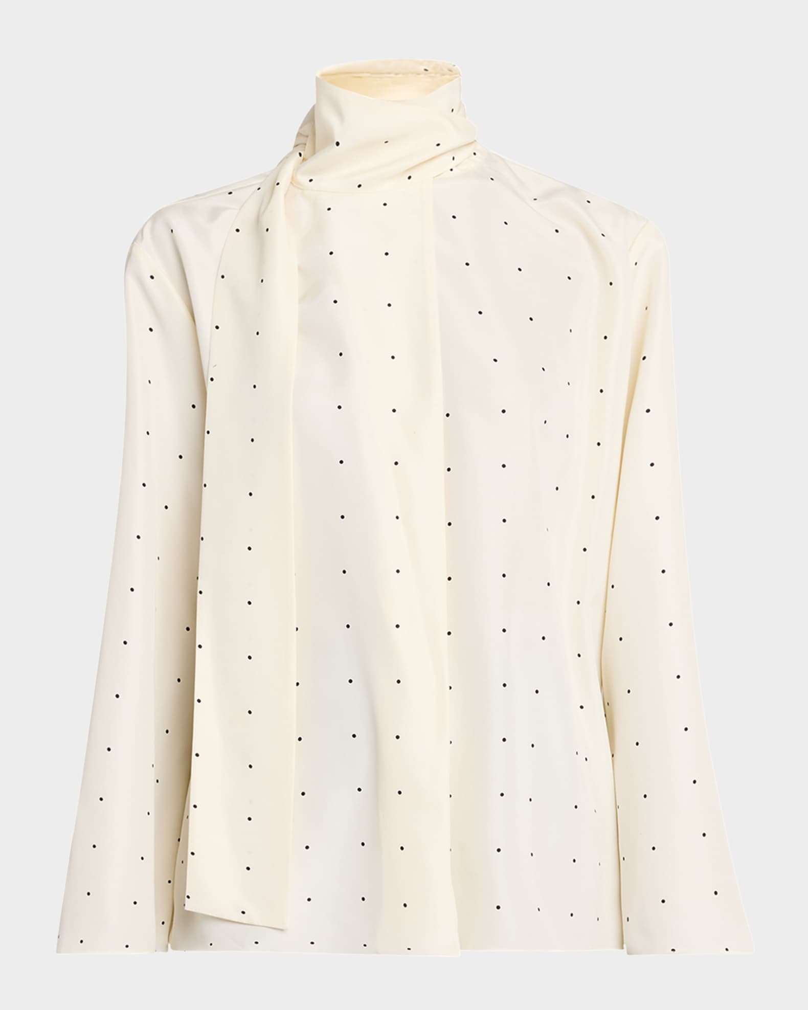 Polka Dot Silk Satin Sash Top 0