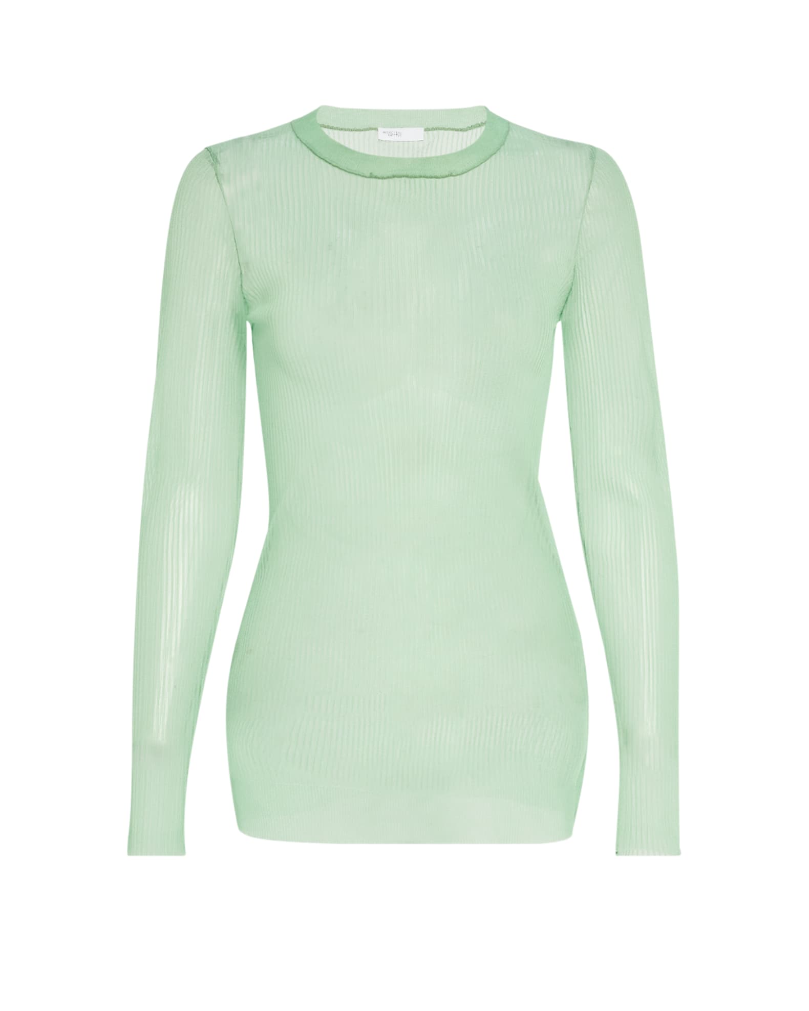 Rosetta Getty Wool-Cashmere Sheer Rib Long-Sleeve Top