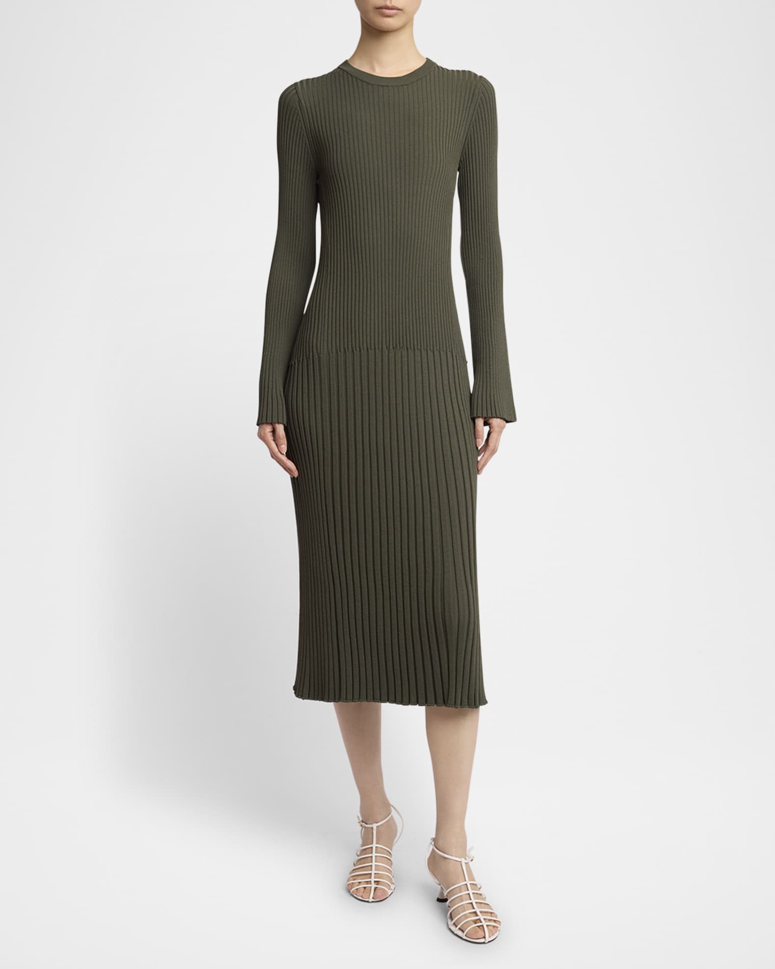 Proenza Schouler Kenna Midweight Viscose Rib Midi Dress Neiman Marcus