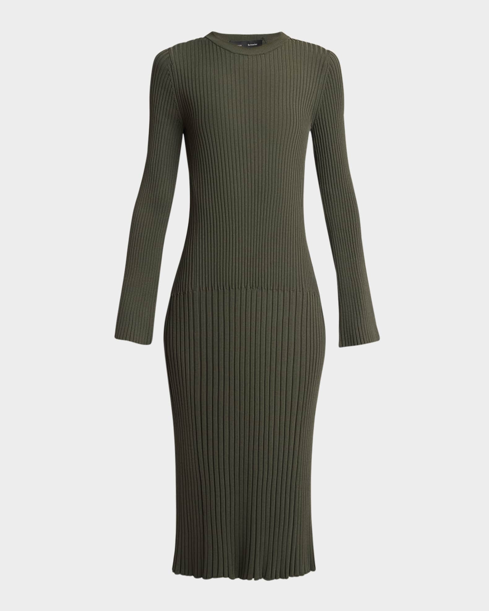 Proenza Schouler Kenna Midweight Viscose Rib Midi Dress Neiman Marcus