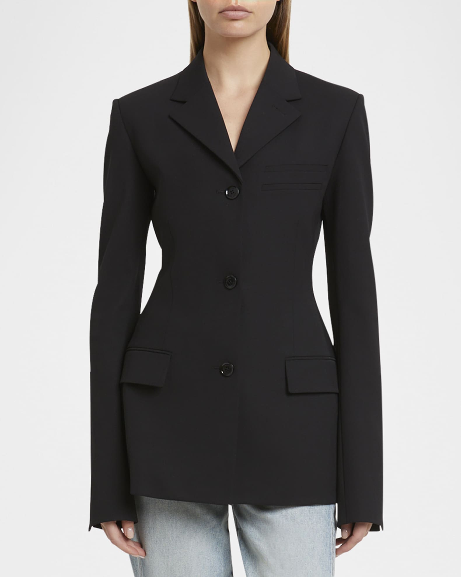 Lark Wool Gabardine Suiting Blazer 1