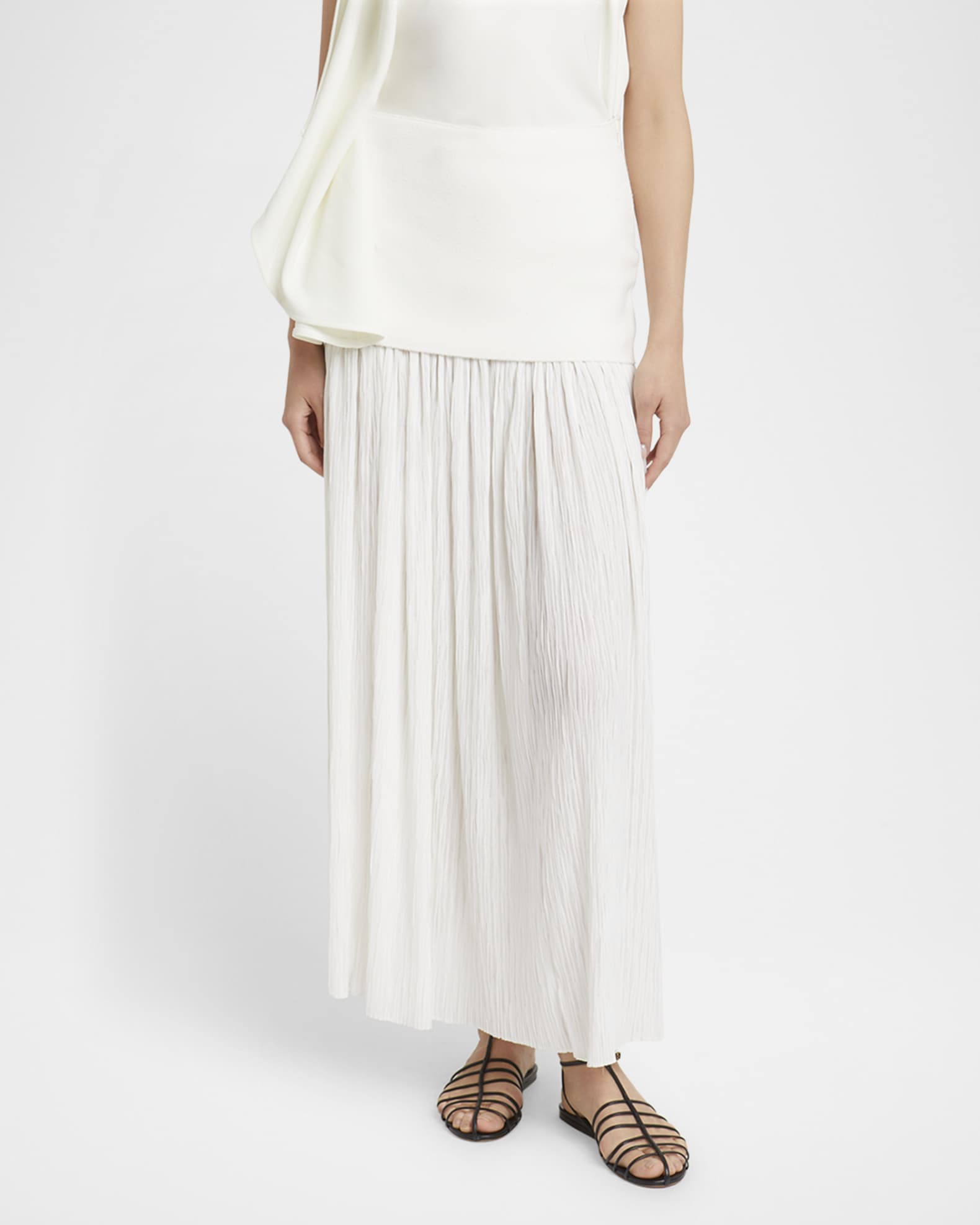 Paige Pleated Crepe Chiffon Skirt 1