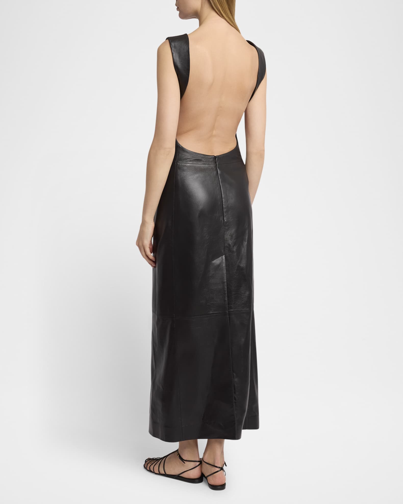 Backless leather dress best sale