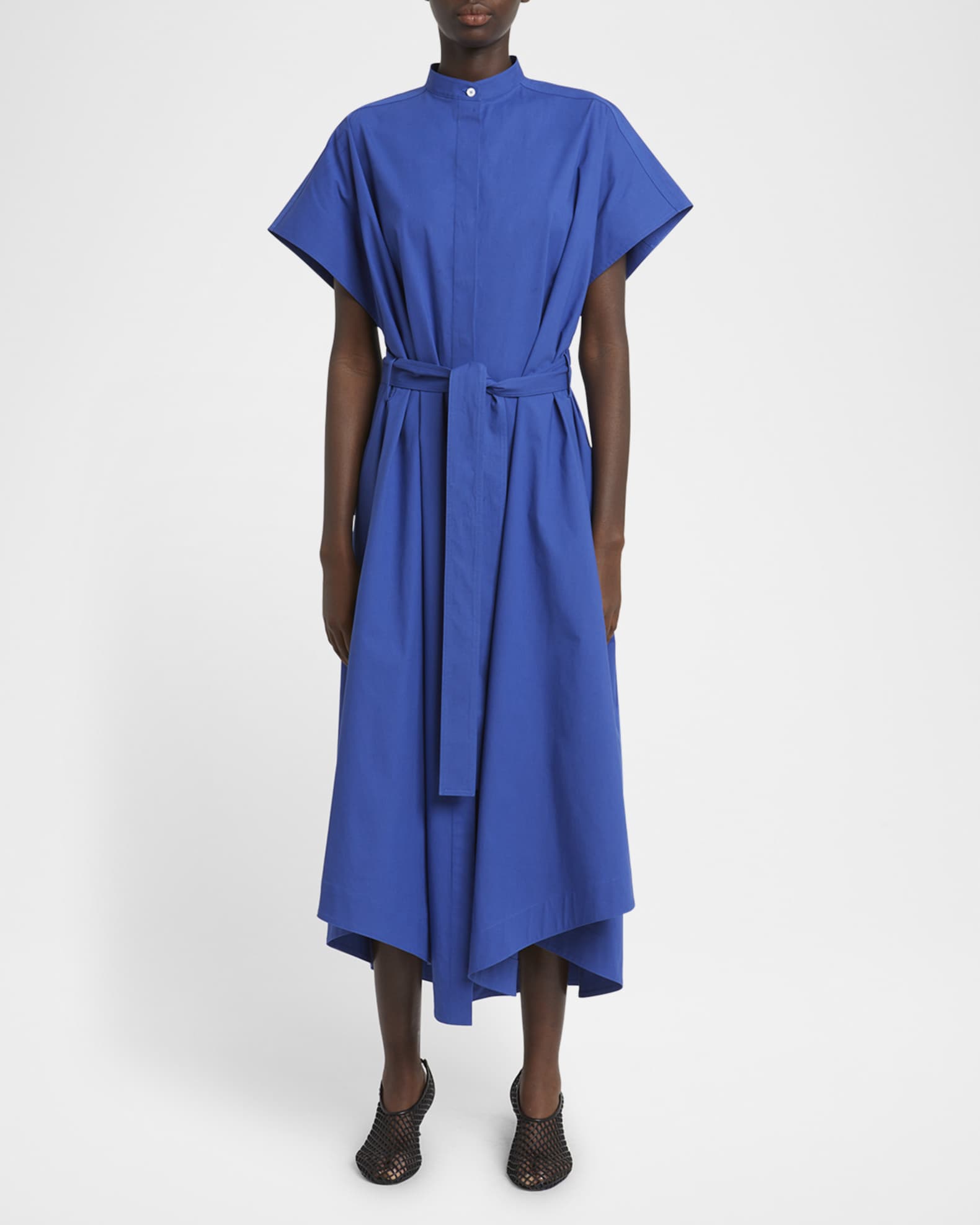 Walker Band-Collar Eco Poplin Shirtdress 1