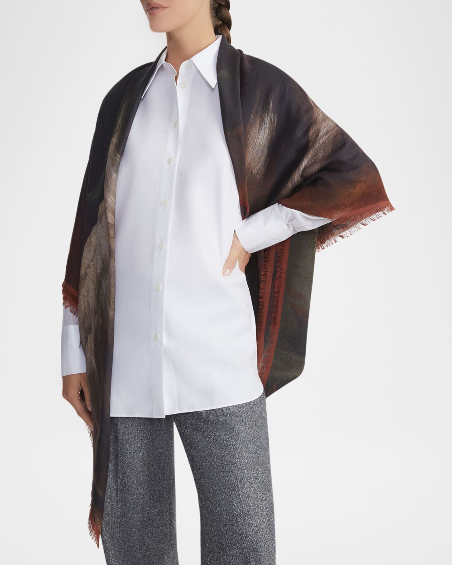 x Save Venice Square Cashmere-Silk Scarf 1