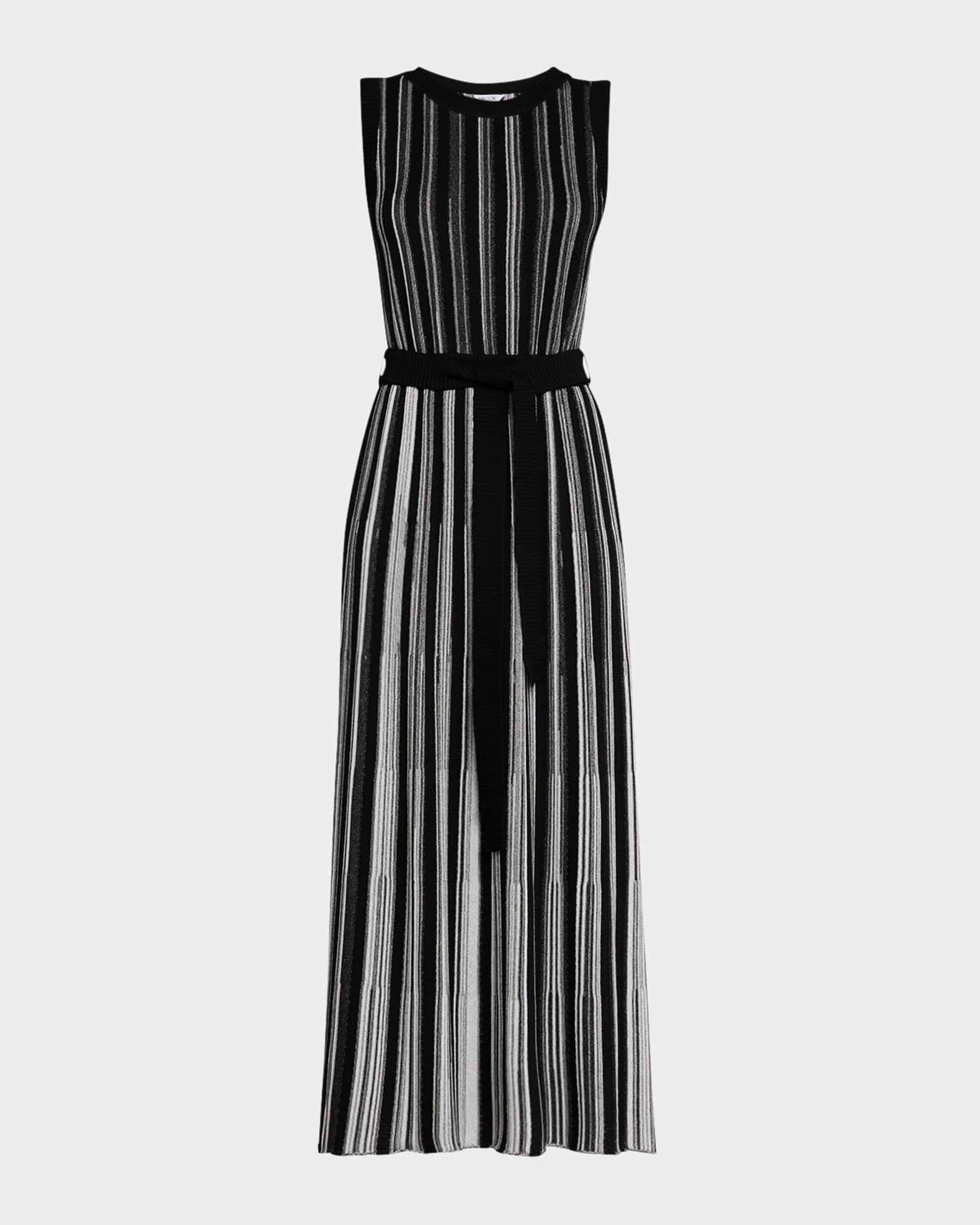 Sleeveless Soft Ribbed Knit Belted Maxi Dress - Modern Fit 0