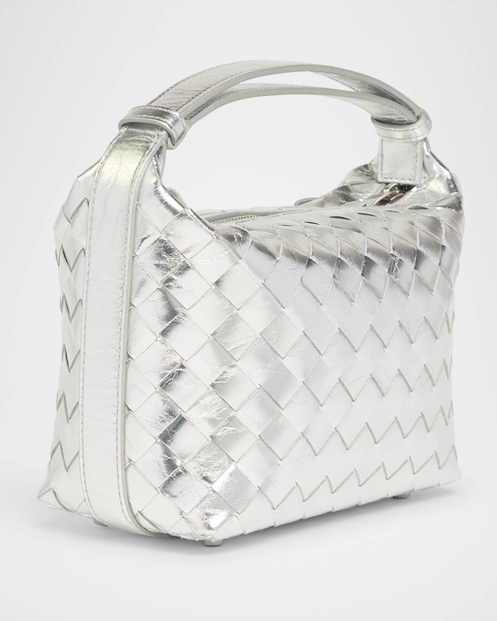 Bottega Veneta Mini Wallace Metallic Leather Shoulder Bag