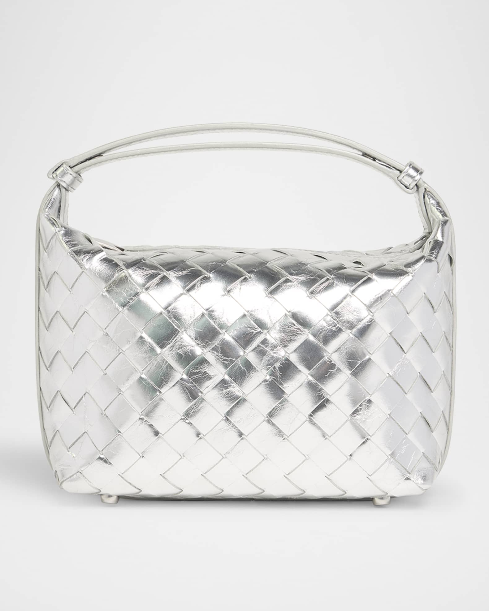 Bottega Veneta Mini Wallace Metallic Leather Shoulder Bag