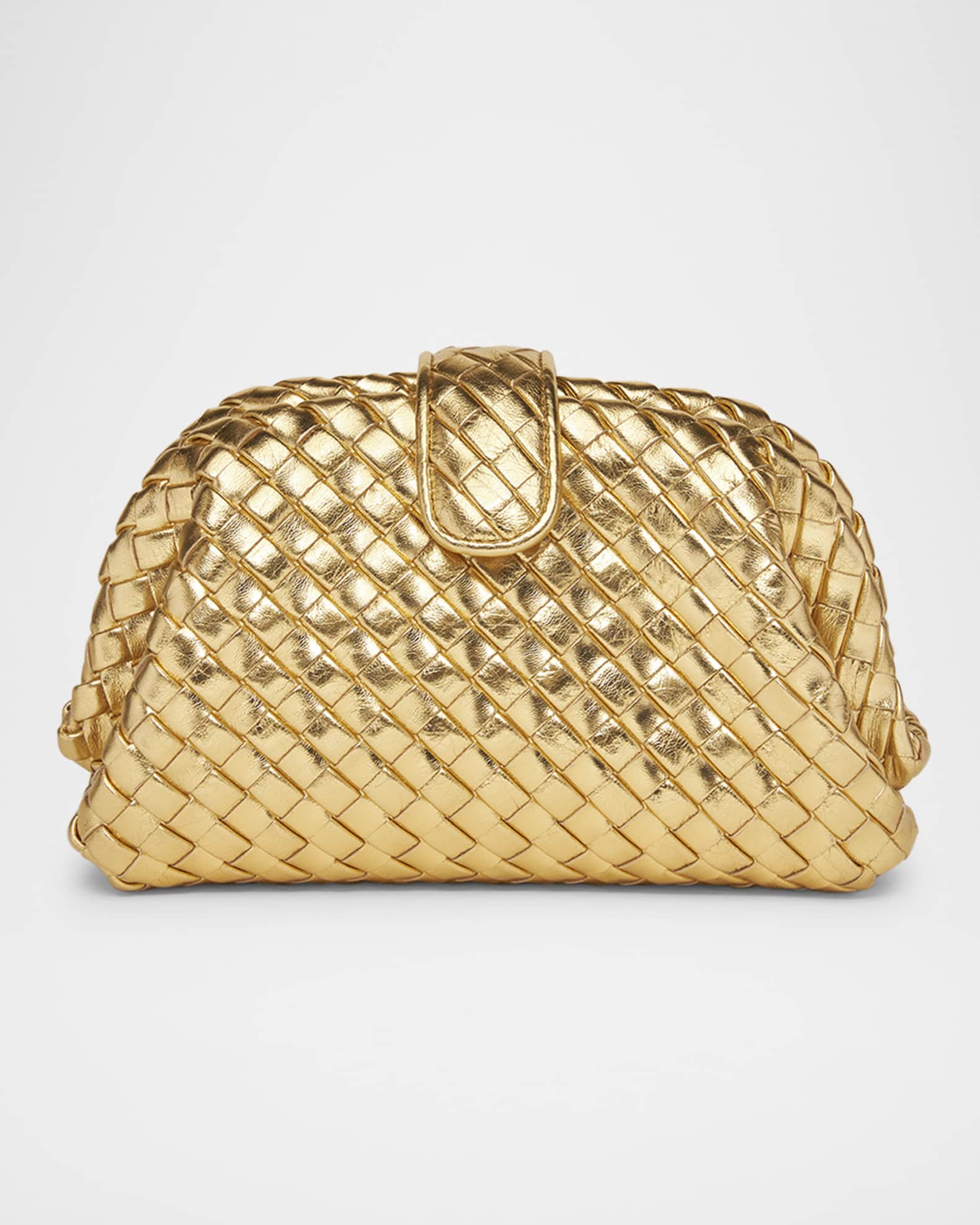 Bottega Veneta Mini Lauren 1980 Metallic Leather Clutch Bag Neiman Marcus
